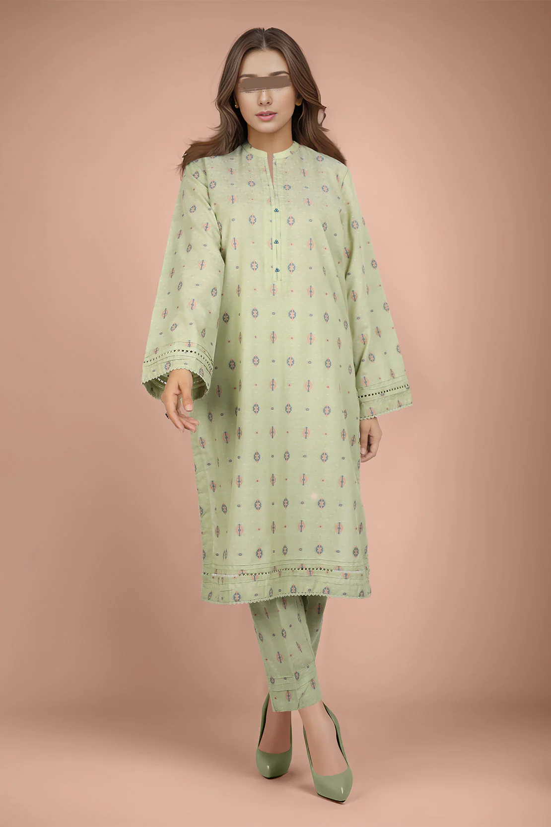 Cotton Jacquard Stitched 2 Piece (Shirt/Trouser) - Image 4