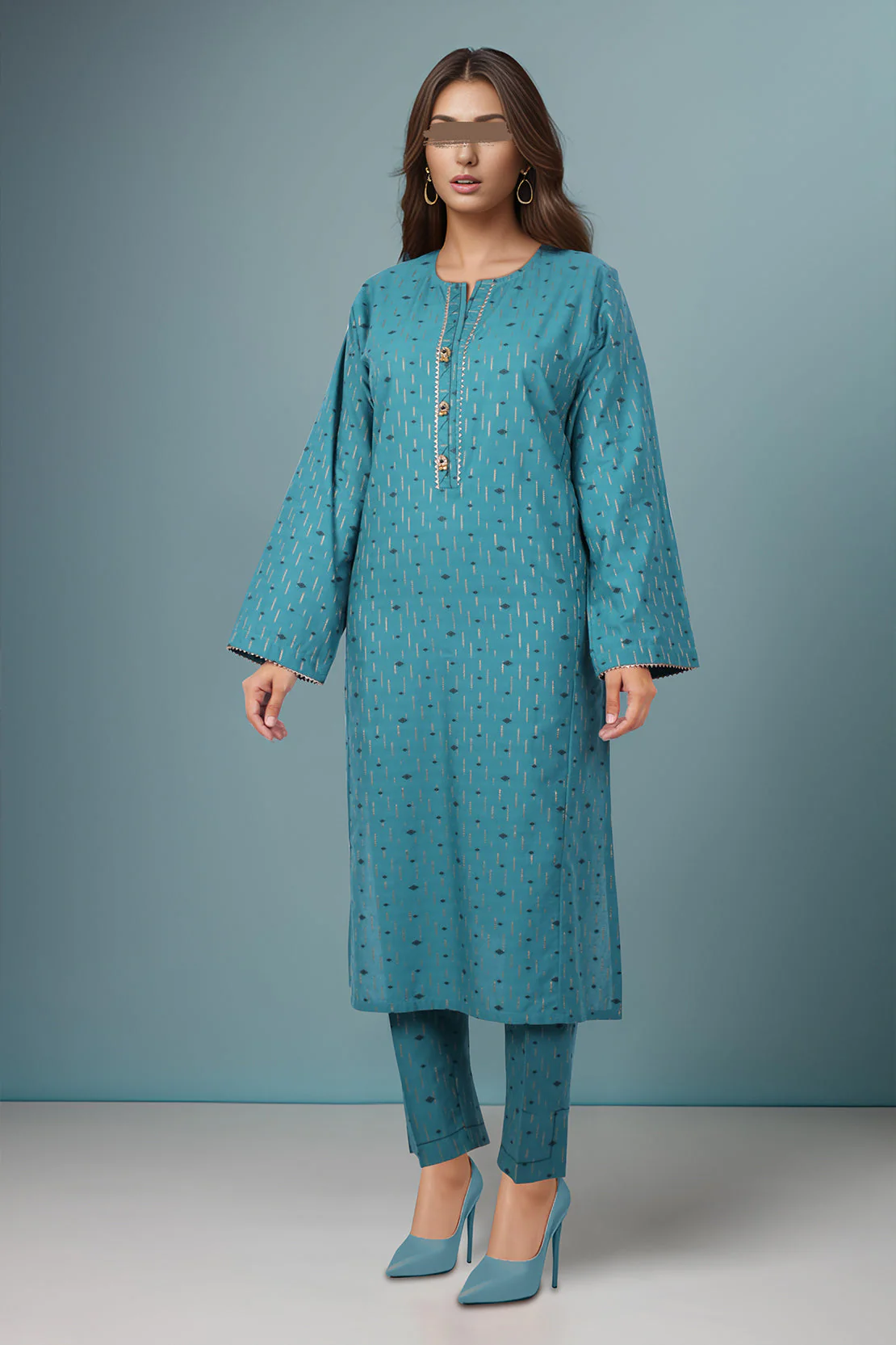 Cotton Jacquard Stitched 2 Piece (Shirt/Trouser)