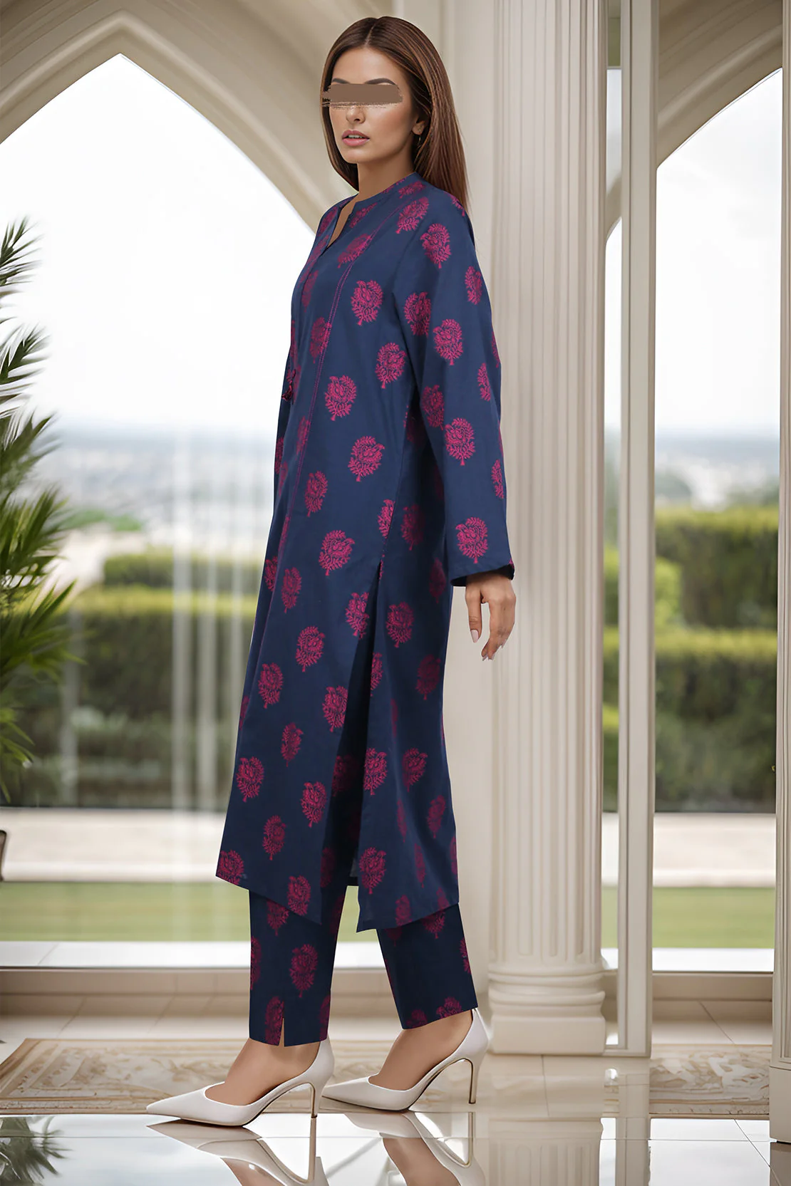 Cotton Jacquard Stitched 2 Piece (Shirt/Trouser) - Image 2
