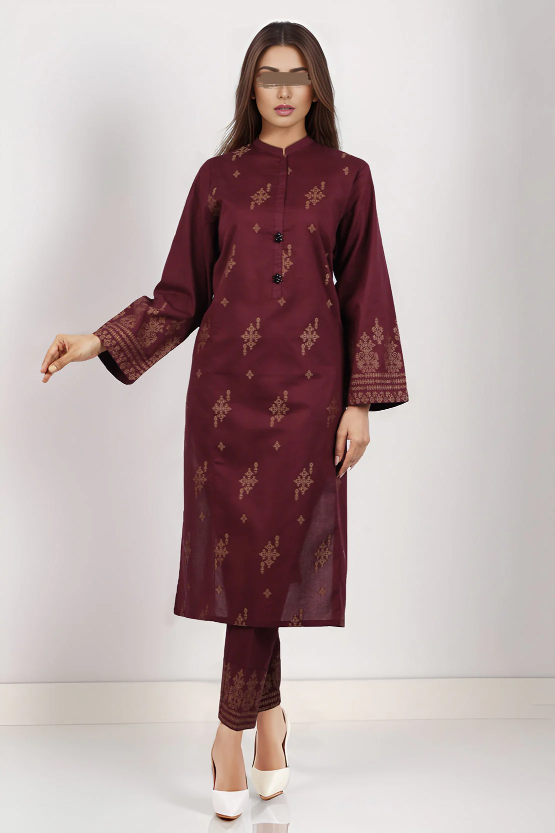 Cotton Jacquard Stitched 2 Piece (Shirt/Trouser) - Image 2