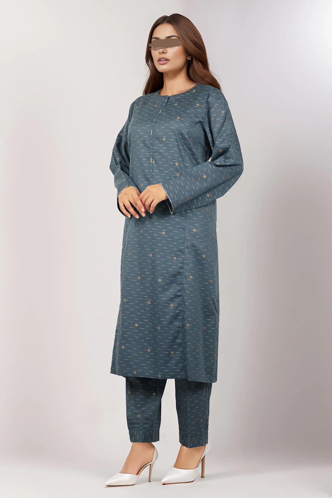 Cotton Jacquard Stitched 2 Piece (Shirt/Trouser) - Image 2