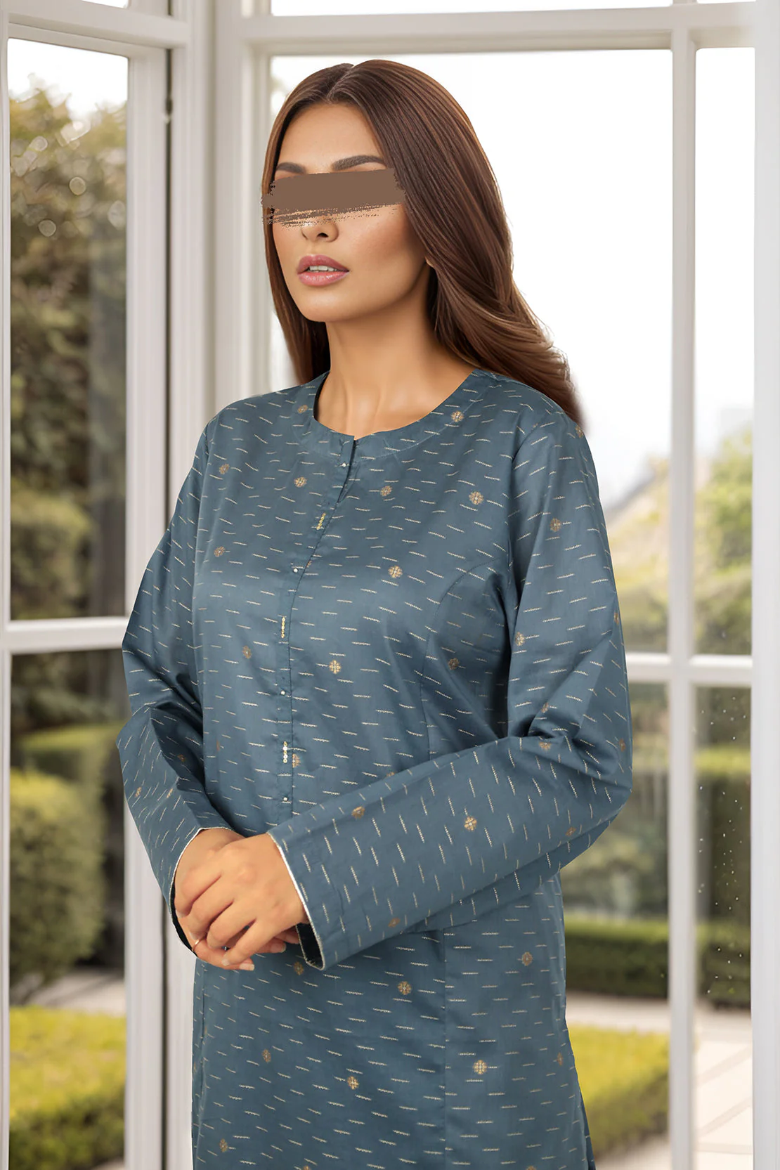 Cotton Jacquard Stitched 2 Piece (Shirt/Trouser) - Image 3