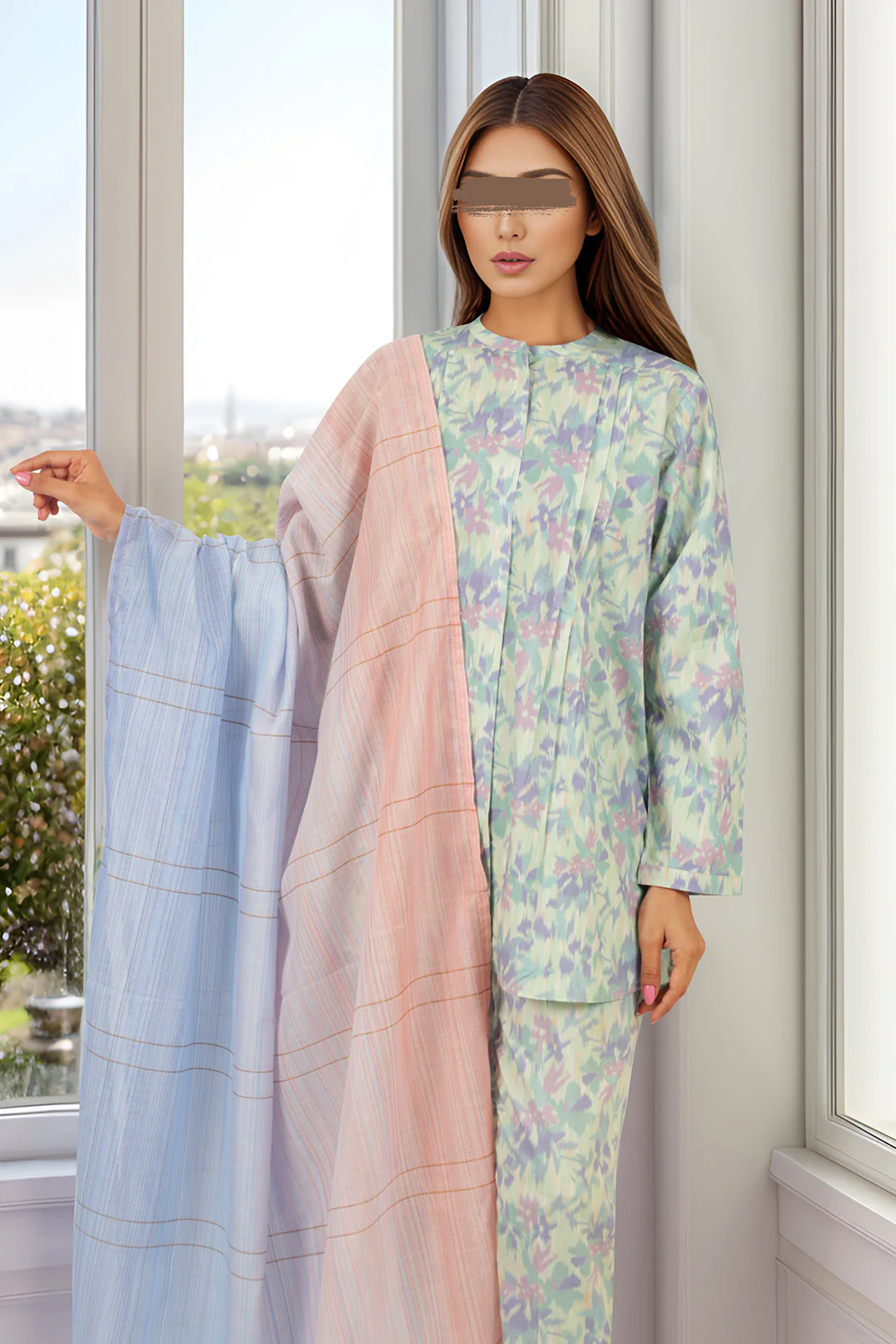 Cotton Jacquard Stitched 2 Piece (Shirt/Trouser) - Image 4