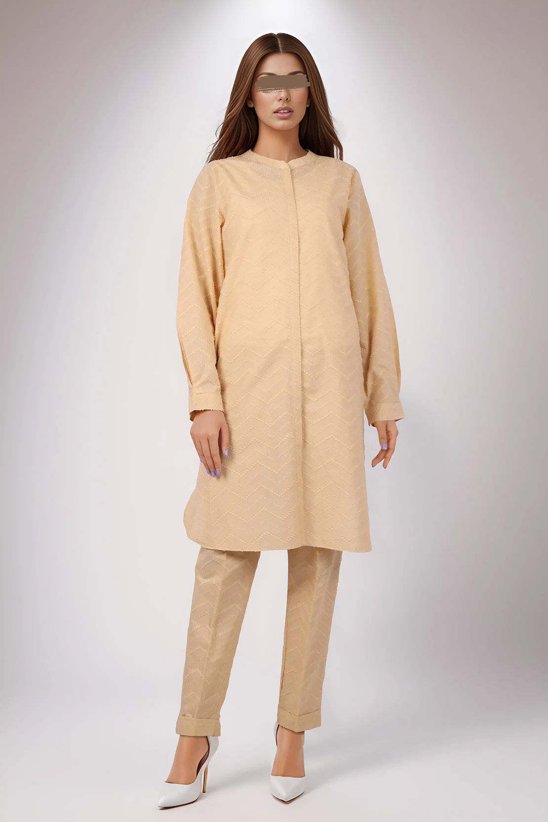 Cotton Jacquard Stitched 2 Piece (Shirt/Trouser) - Image 2
