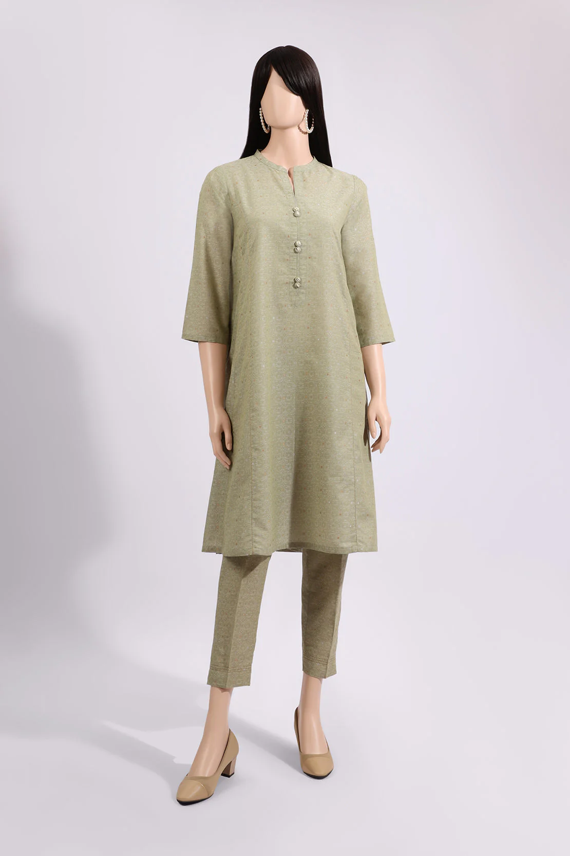 Cotton Jacquard Stitched 2 Piece (Shirt/Trouser)