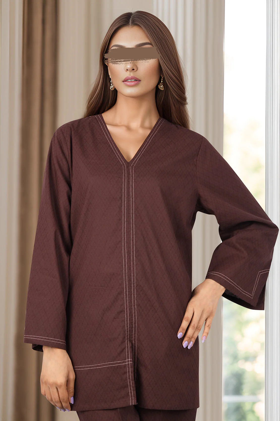 Cotton Jacquard Stitched 2 Piece (Shirt/Trouser) - Image 3