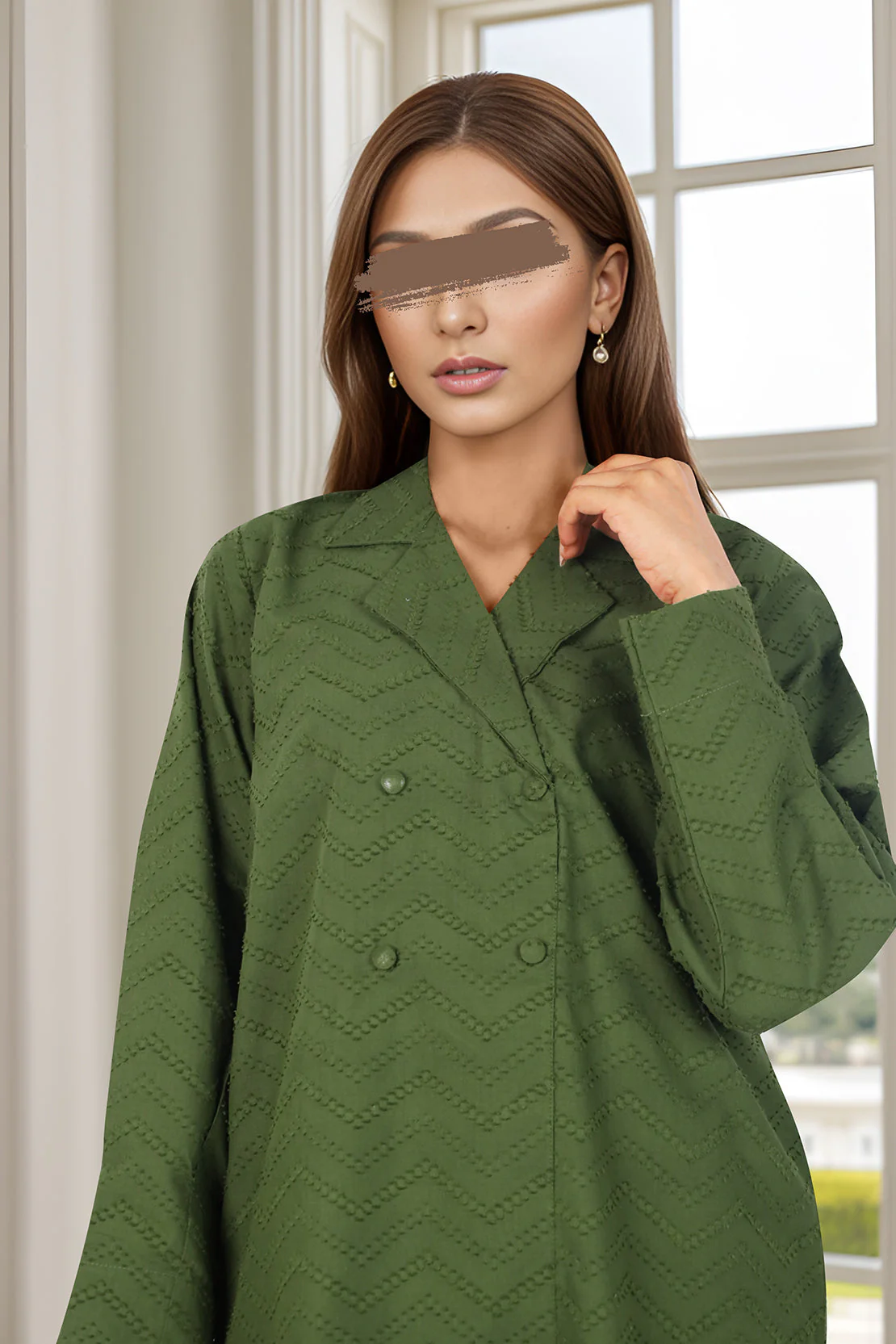 Cotton Jacquard Stitched 2 Piece (Shirt/Trouser) - Image 3