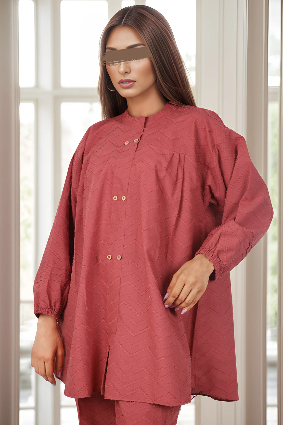 Cotton Jacquard Stitched 2 Piece (Shirt/Trouser) - Image 2