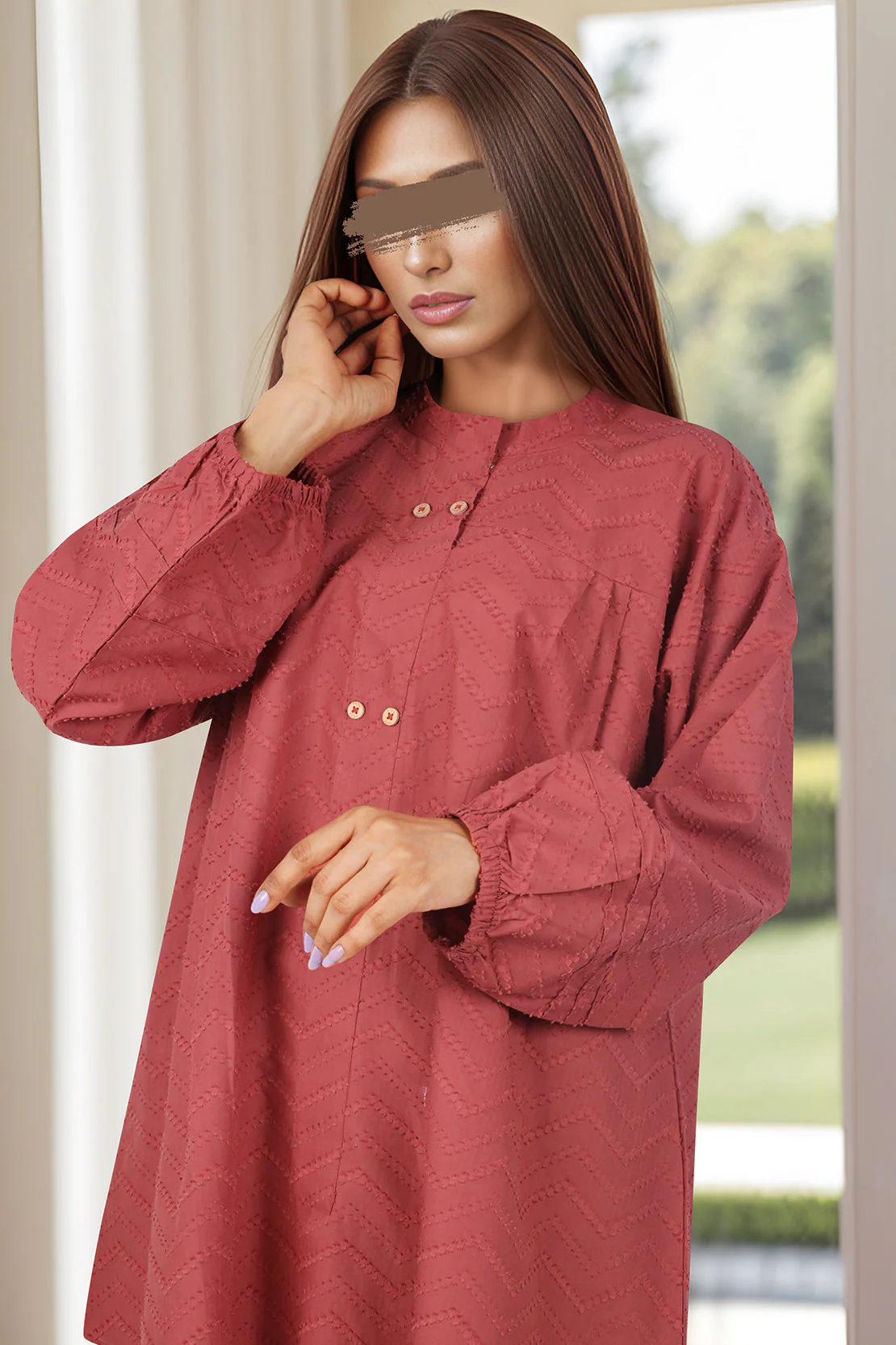 Cotton Jacquard Stitched 2 Piece (Shirt/Trouser) - Image 3