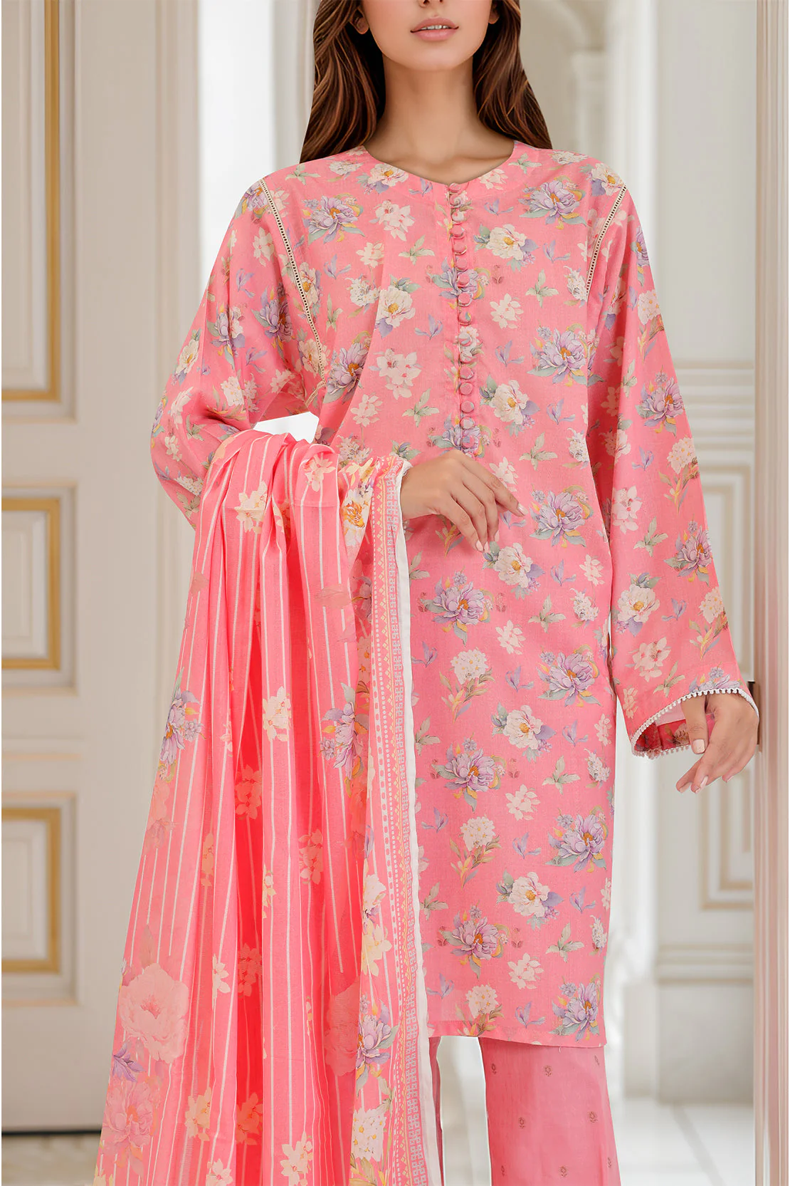 Cotton Jacquard Stitched 2 Piece (Shirt/Trouser) - Image 2