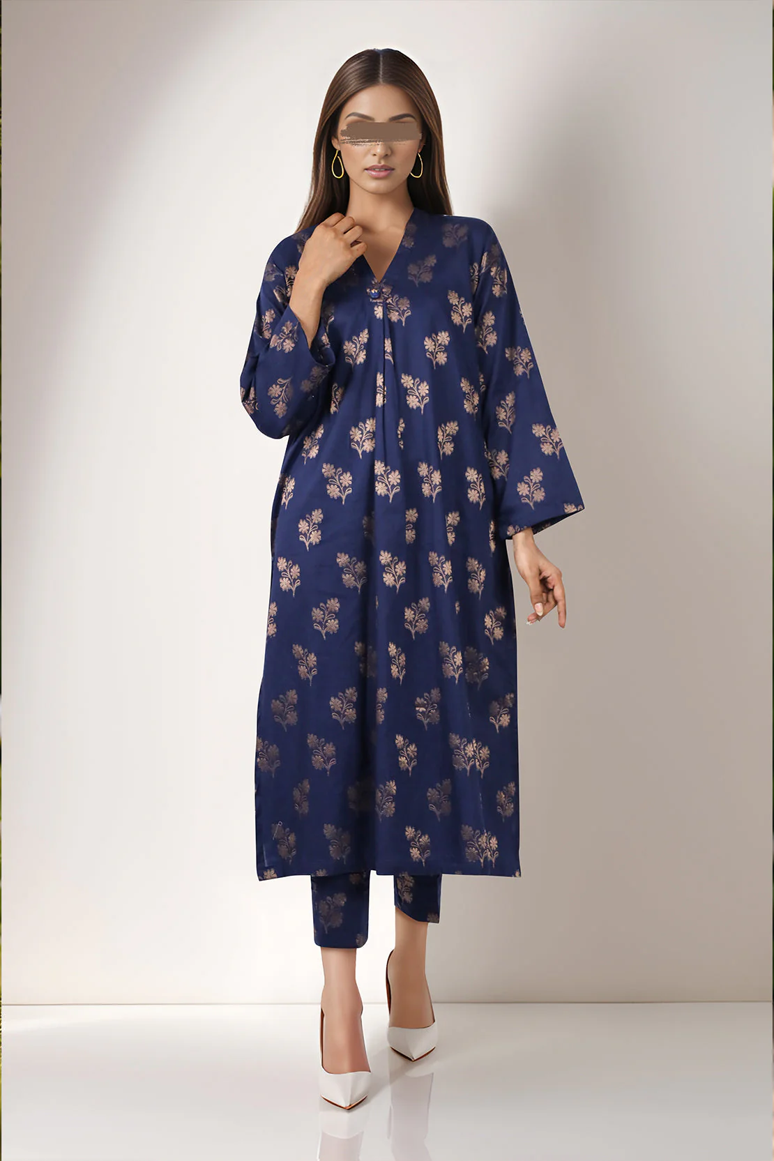 Cotton Jacquard Stitched 2 Piece (Shirt/Trouser) - Image 2
