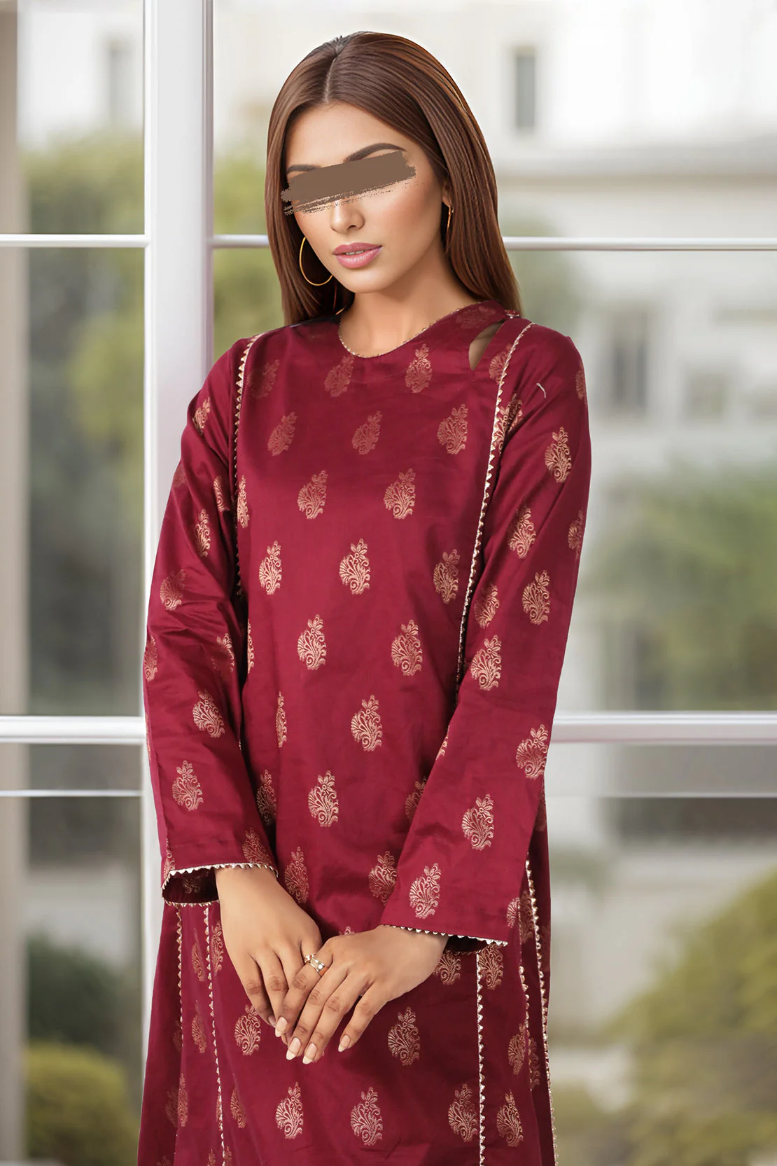 Cotton Jacquard Stitched 2 Piece (Shirt/Trouser) - Image 3