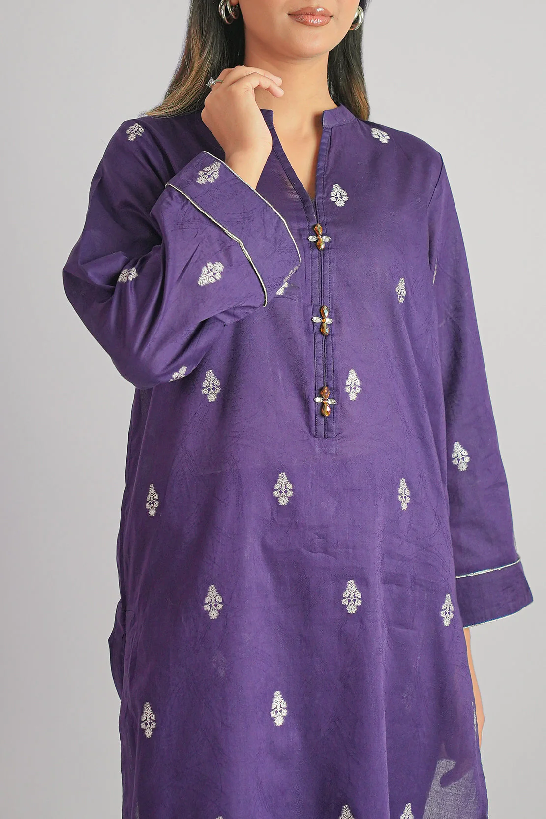 Cotton Jacquard Stitched 2 Piece (Shirt/Trouser) - Image 3
