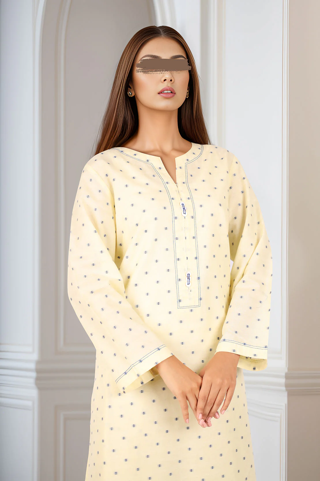 Cotton Jacquard Stitched 2 Piece (Shirt/Trouser) - Image 2