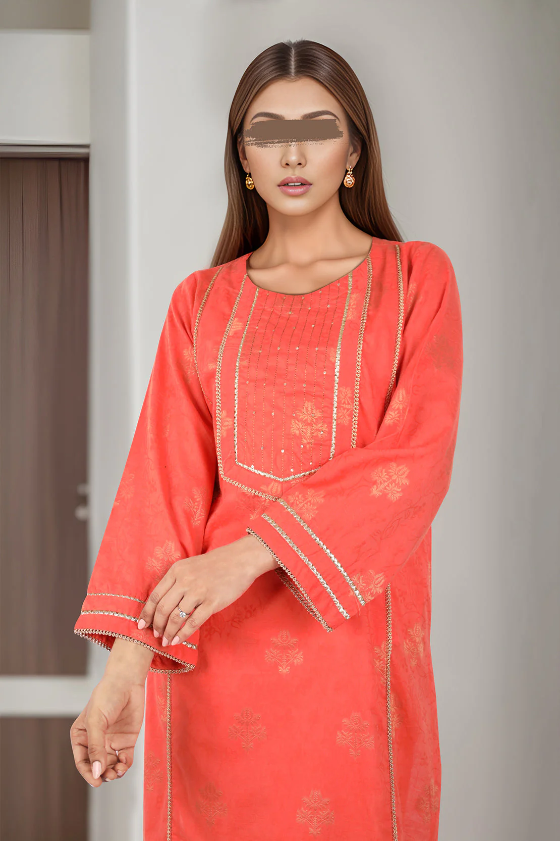 Cotton Jacquard Stitched 2 Piece (Shirt/Trouser) - Image 2