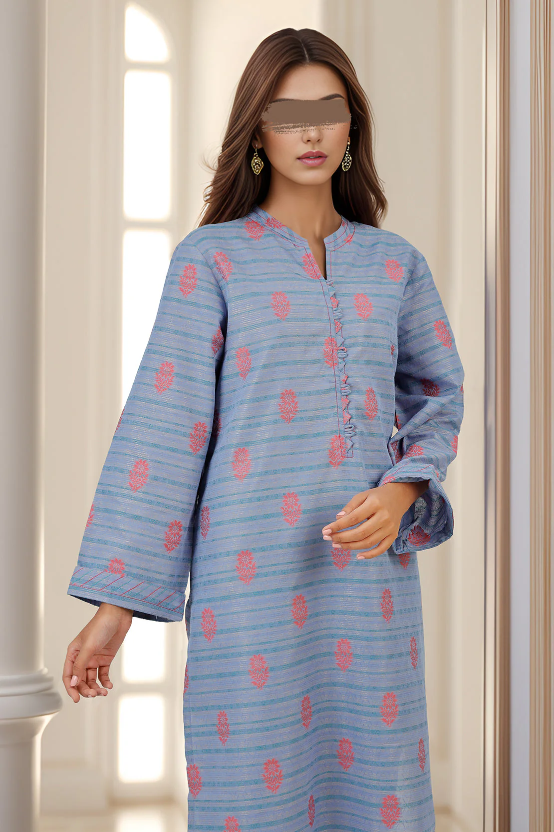 Cotton Jacquard Stitched 2 Piece (Shirt/Trouser) - Image 2