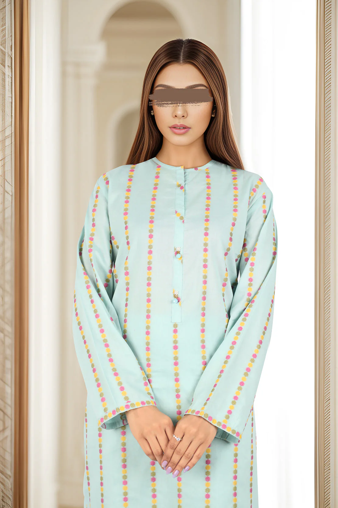Cotton Jacquard Stitched 2 Piece (Shirt/Trouser) - Image 3