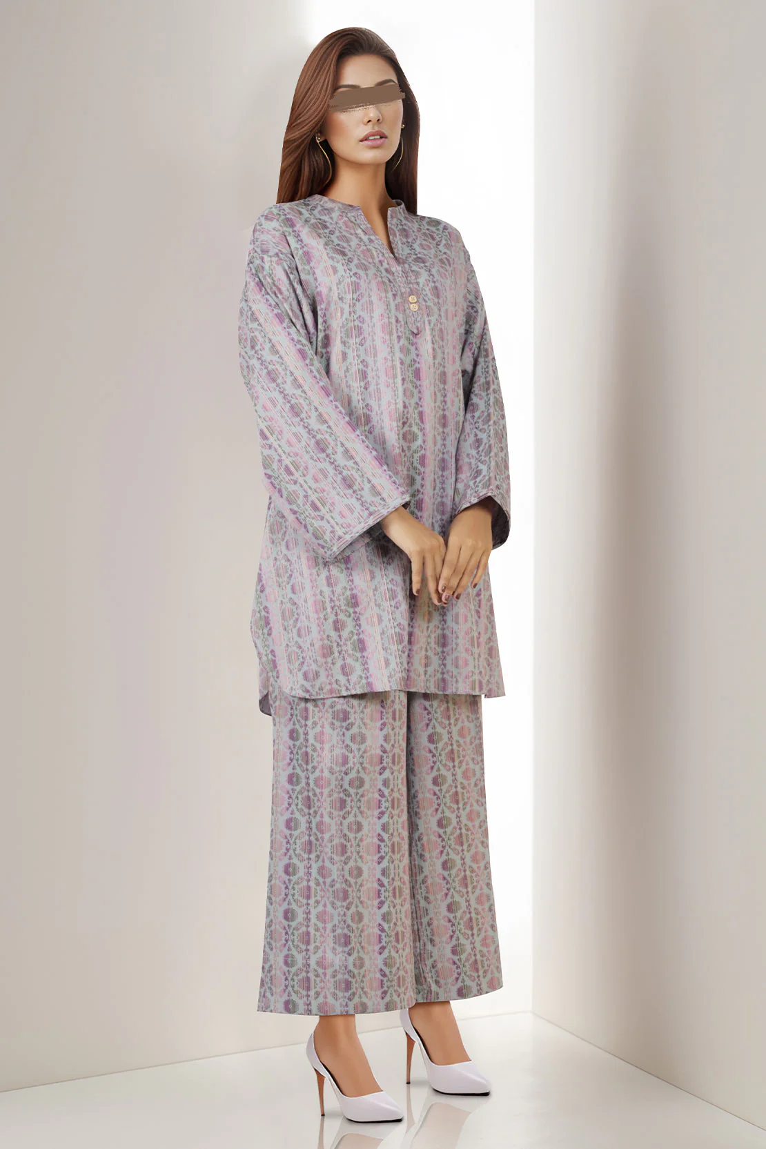Cotton Jacquard Stitched 2 Piece (Shirt/Trouser)