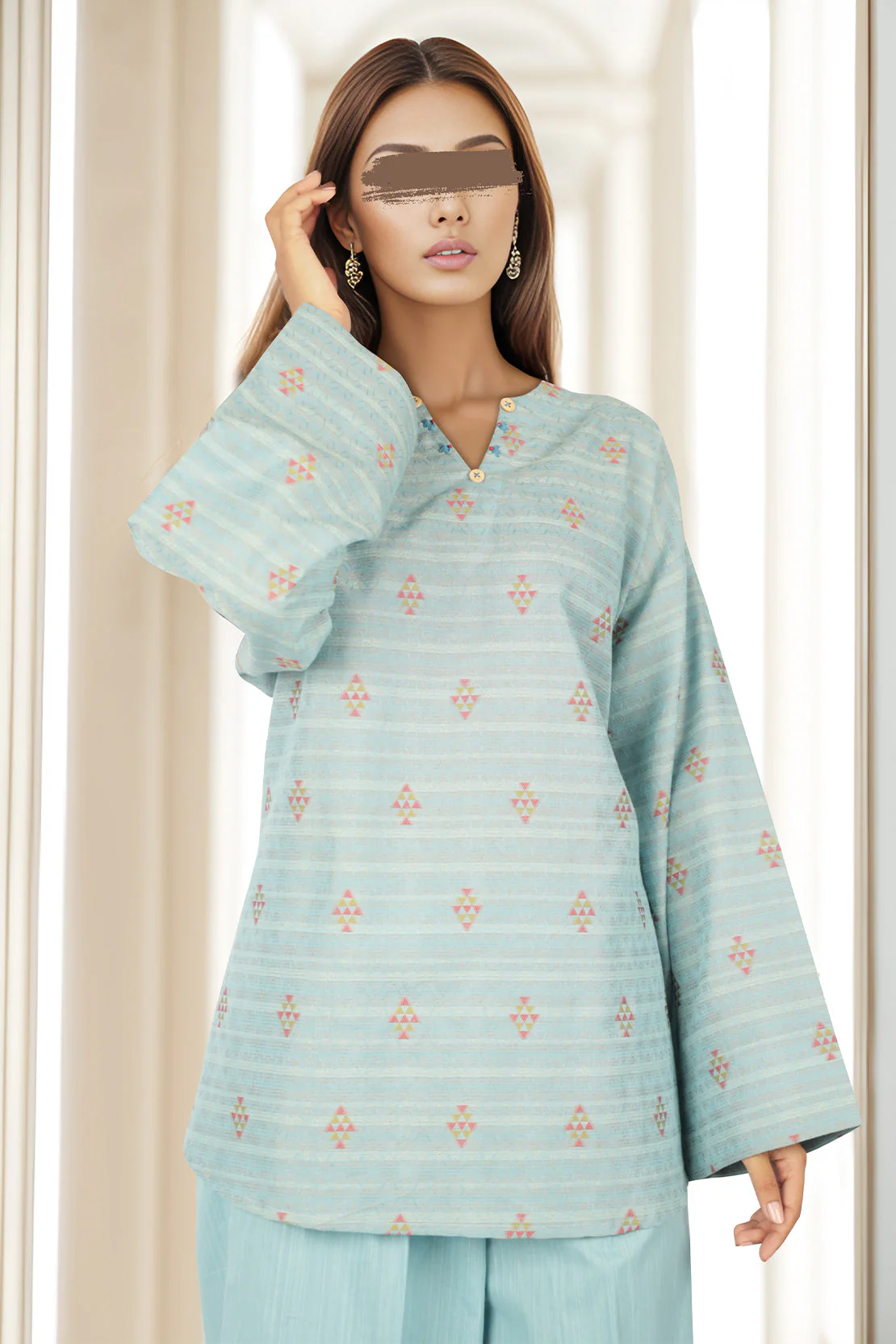 Cotton Jacquard Stitched 2 Piece (Shirt/Trouser) - Image 2