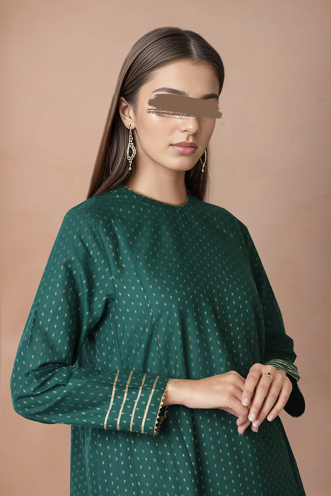 Cotton Jacquard Stitched 2 Piece (Shirt/Trouser) - Image 2