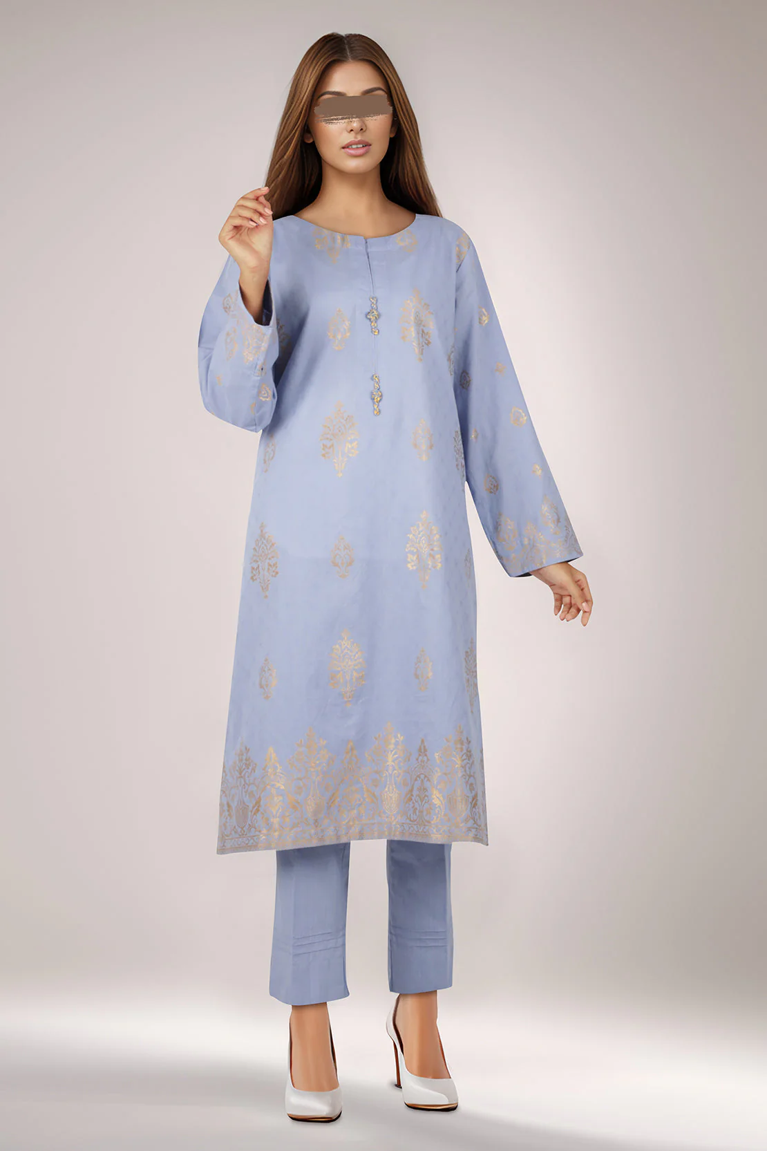 Cotton Jacquard Stitched 2 Piece (Shirt/Trouser) - Image 2