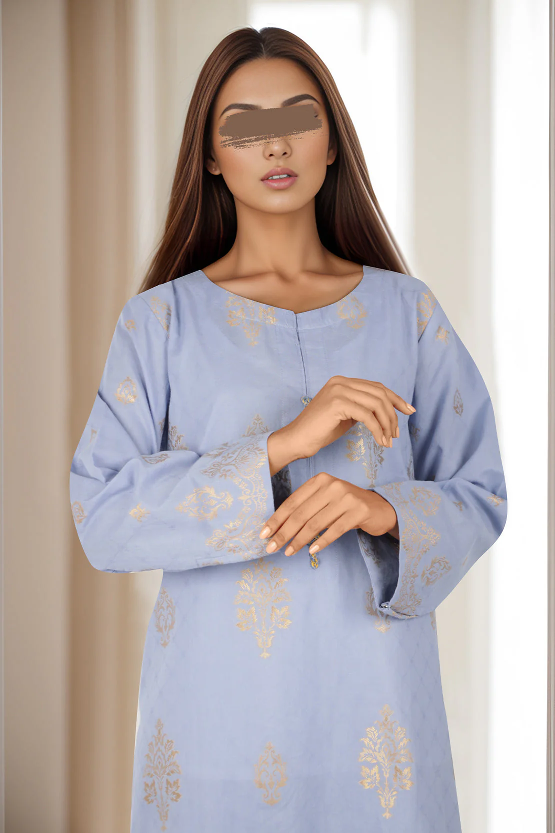 Cotton Jacquard Stitched 2 Piece (Shirt/Trouser) - Image 3