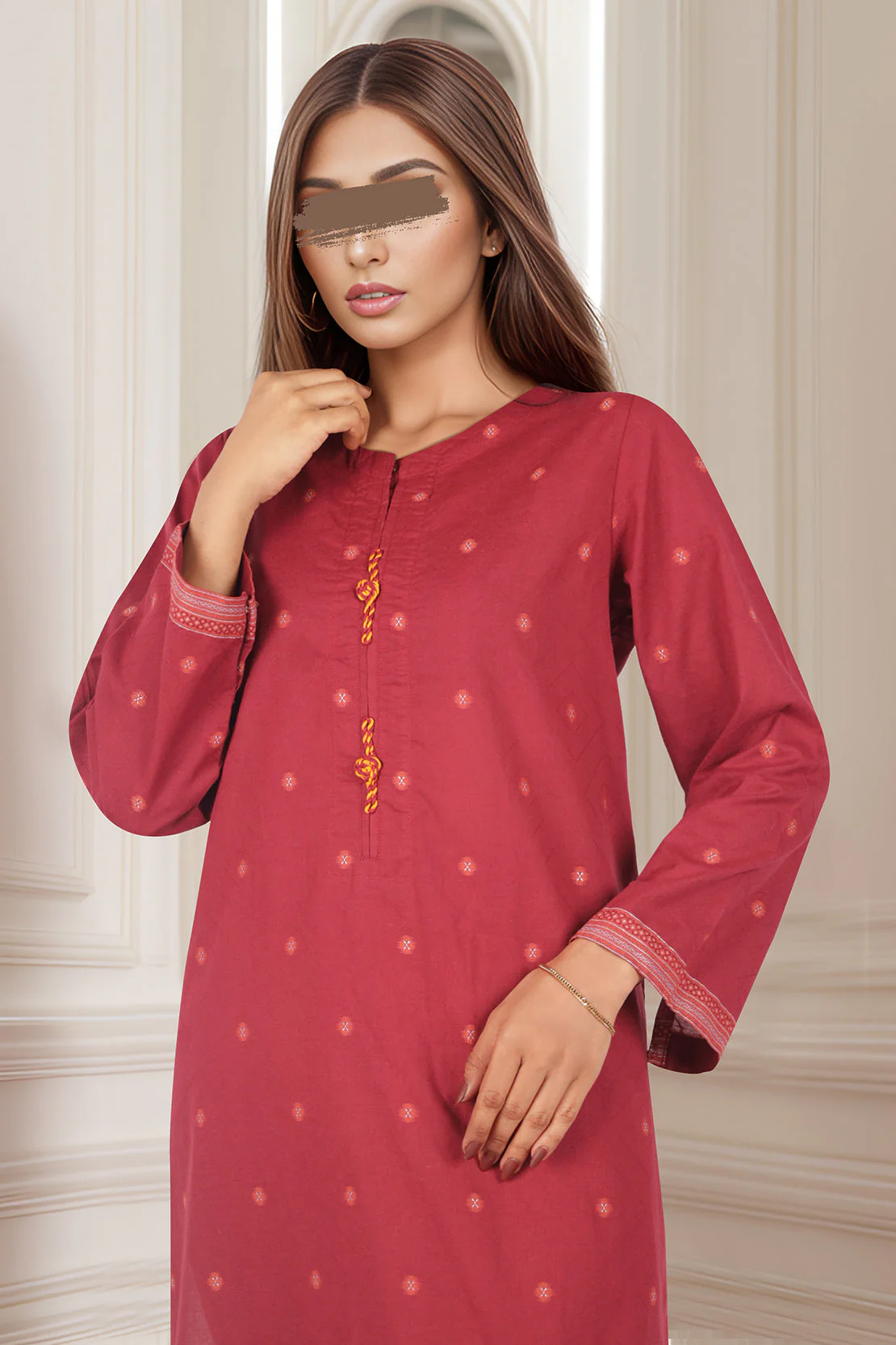 Cotton Jacquard Stitched 2 Piece (Shirt/Trouser) - Image 2