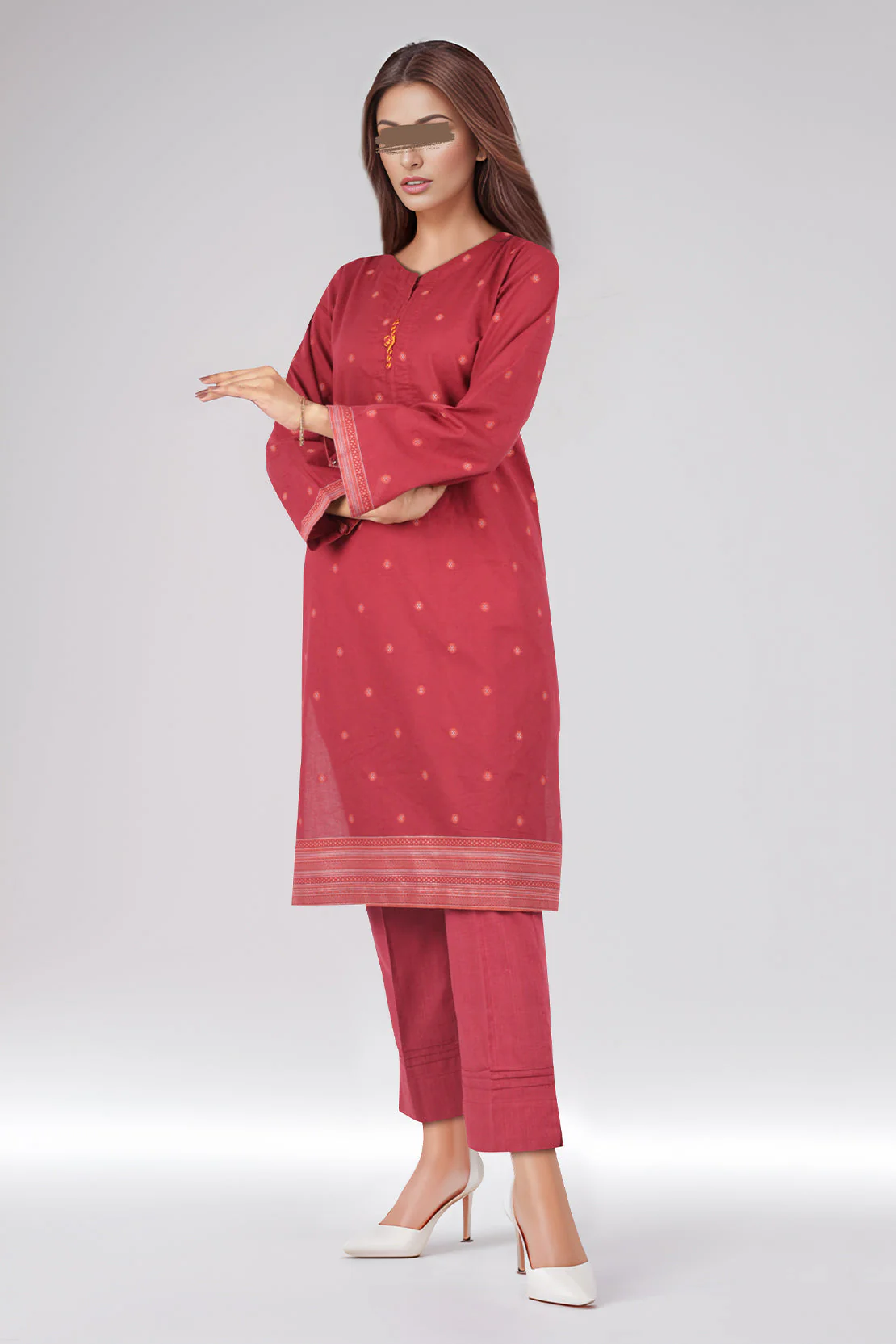 Cotton Jacquard Stitched 2 Piece (Shirt/Trouser) - Image 3