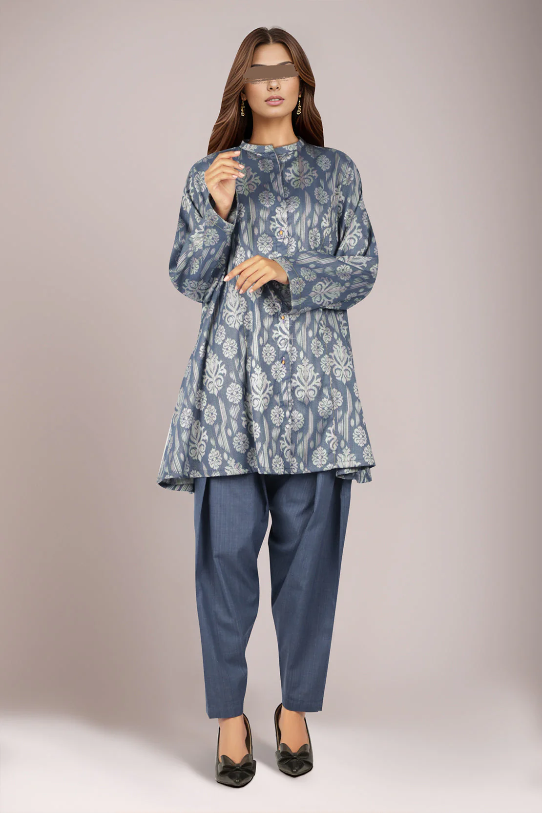 Cotton Jacquard Stitched 2 Piece (Shirt/Trouser)