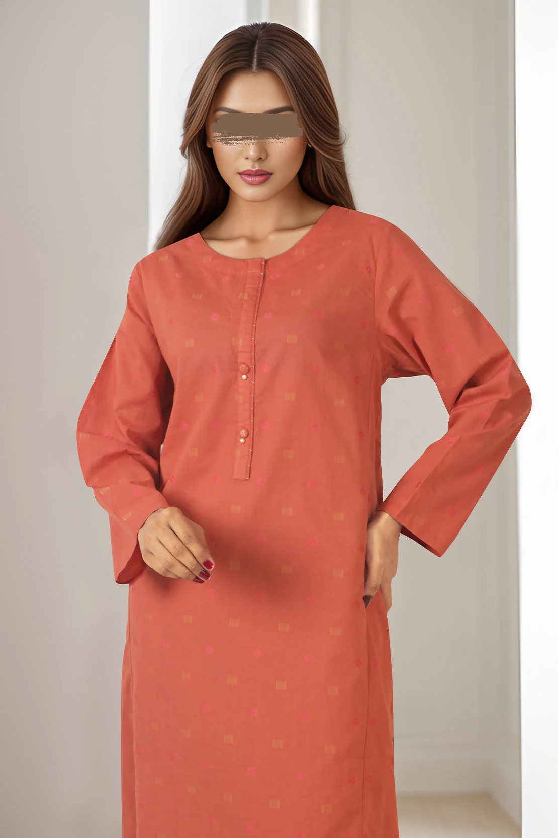 Cotton Jacquard Stitched 2 Piece (Shirt/Trouser) - Image 2