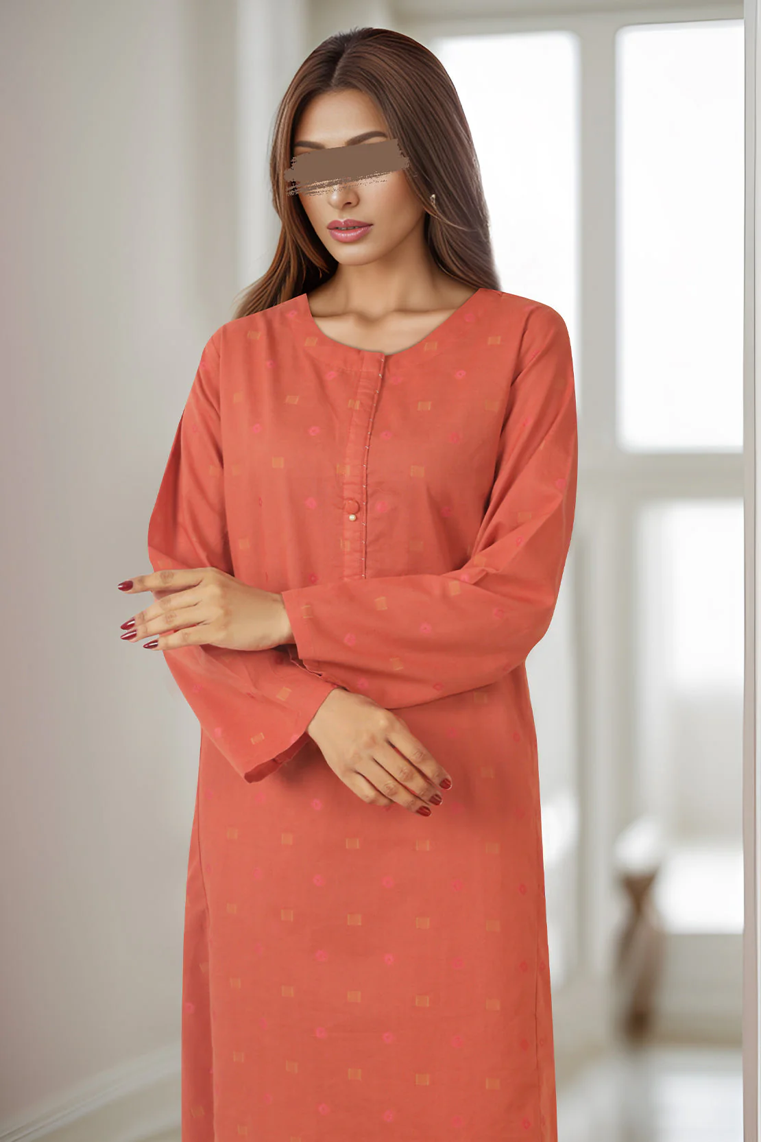 Cotton Jacquard Stitched 2 Piece (Shirt/Trouser) - Image 3