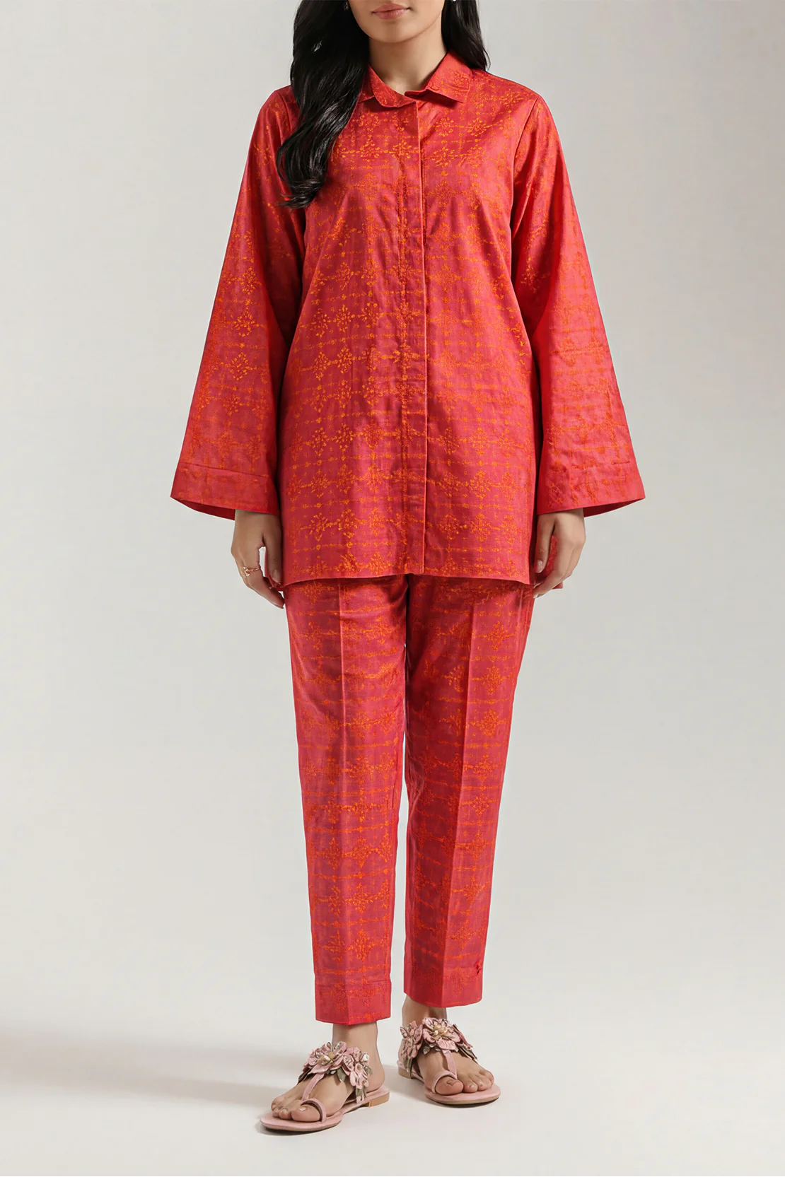 Cotton Jacquard Stitched 2 Piece (Shirt/Trouser) - Image 2