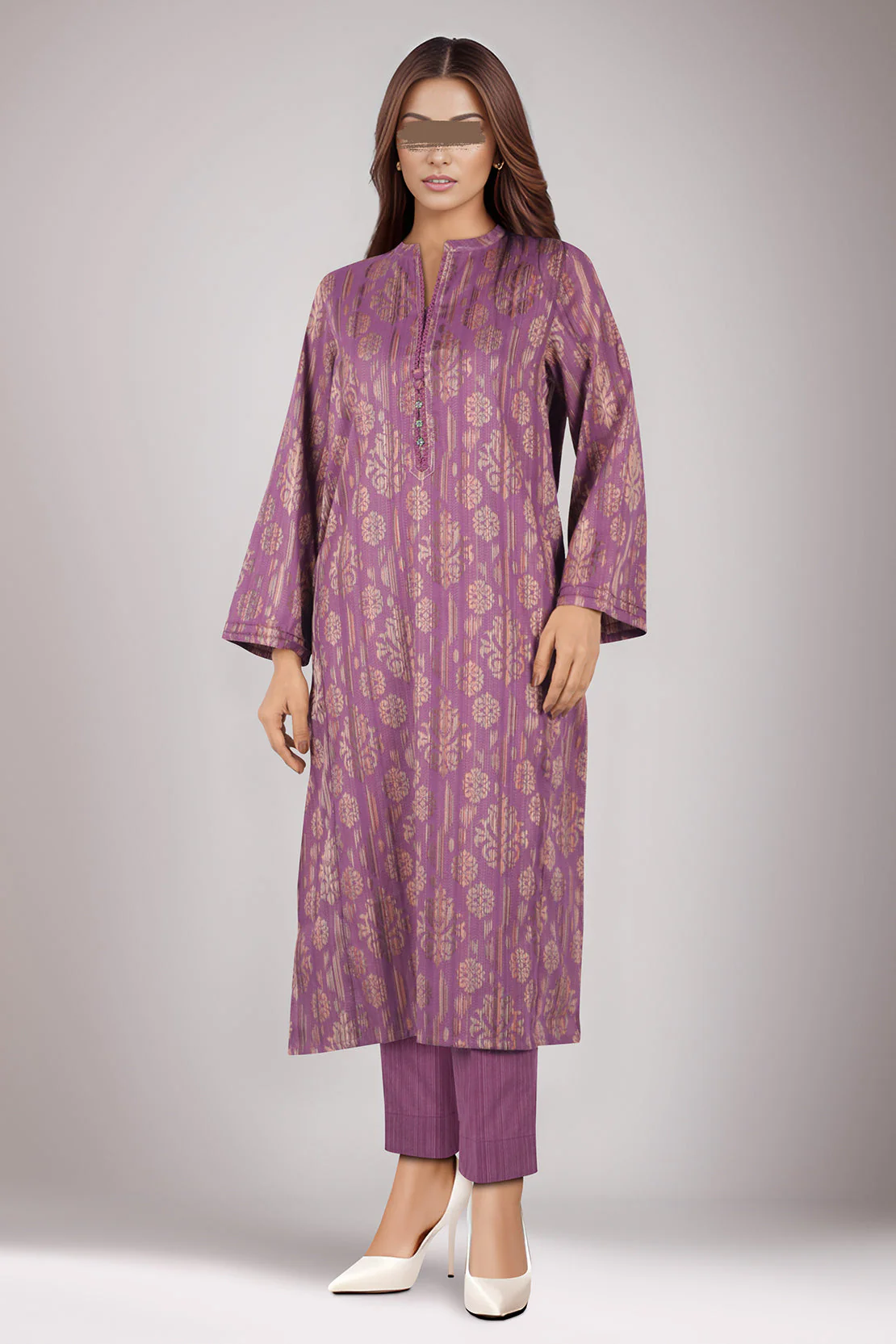 Cotton Jacquard Stitched 2 Piece (Shirt/Trouser) - Image 2