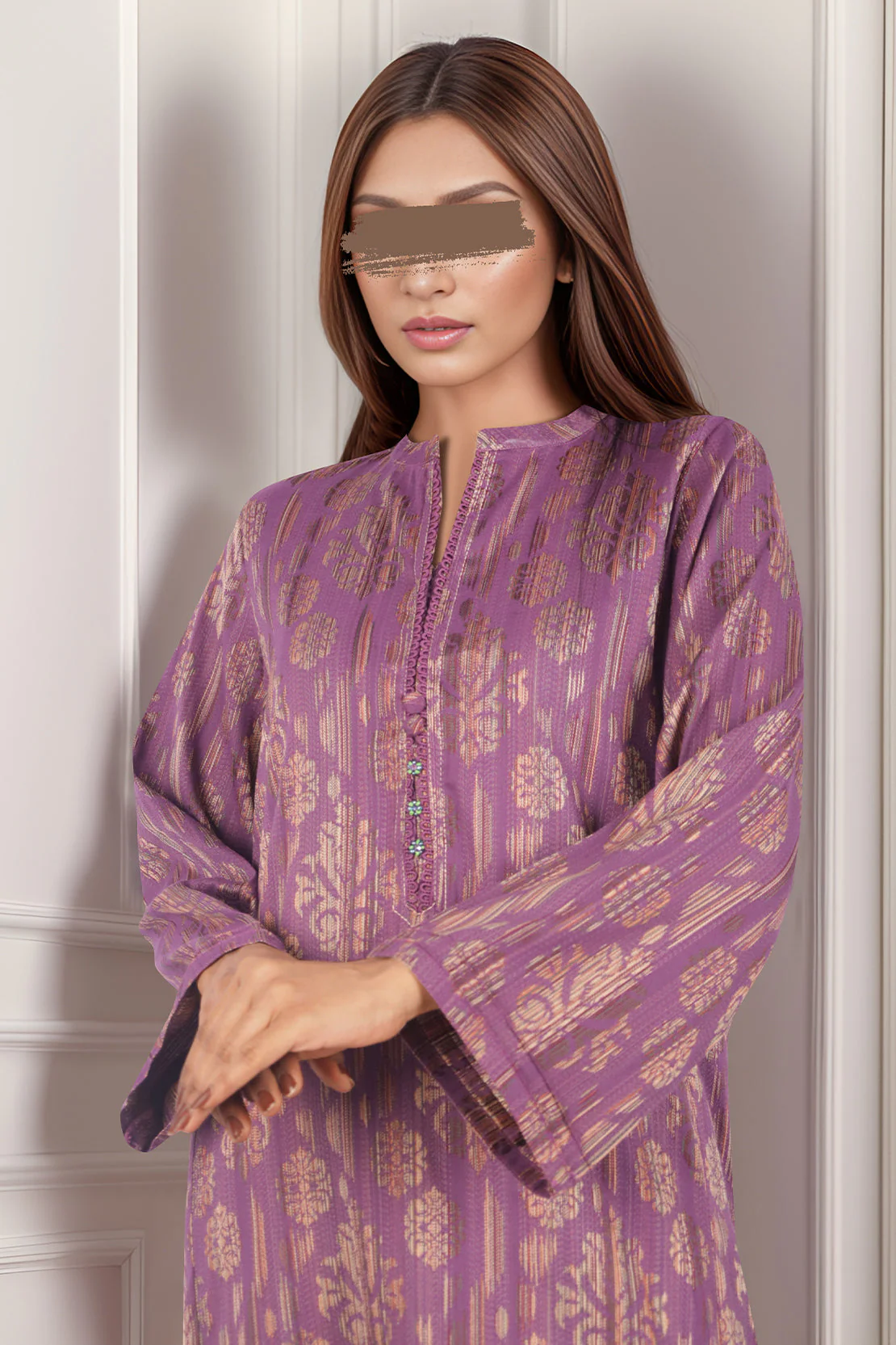 Cotton Jacquard Stitched 2 Piece (Shirt/Trouser) - Image 3