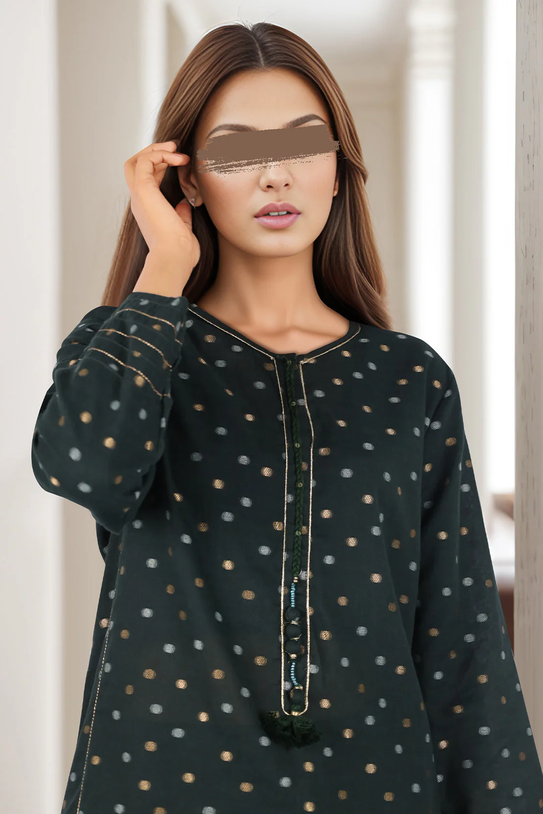 Cotton Jacquard Stitched 2 Piece (Shirt/Trouser) - Image 2