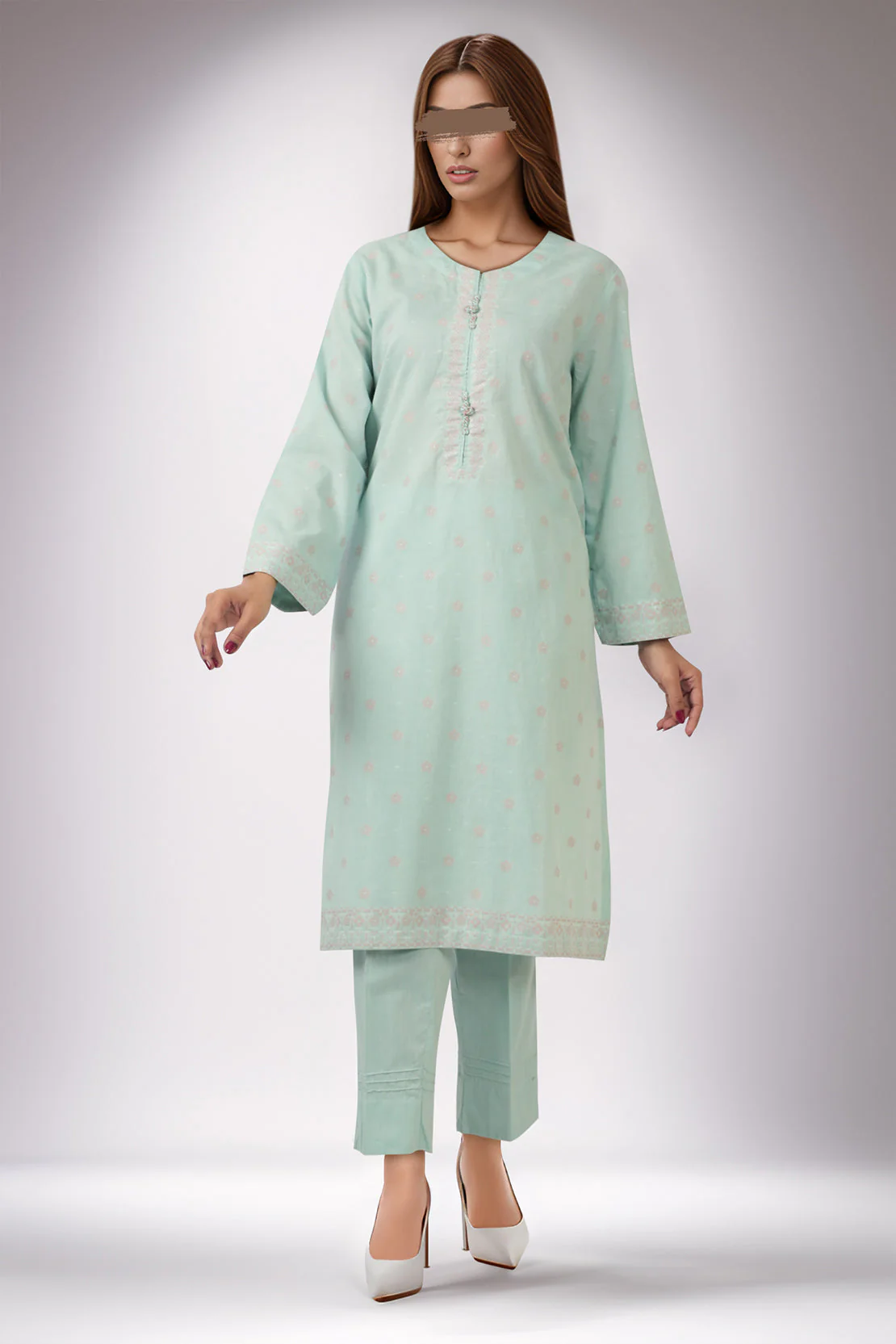 Cotton Jacquard Stitched 2 Piece (Shirt/Trouser) - Image 2