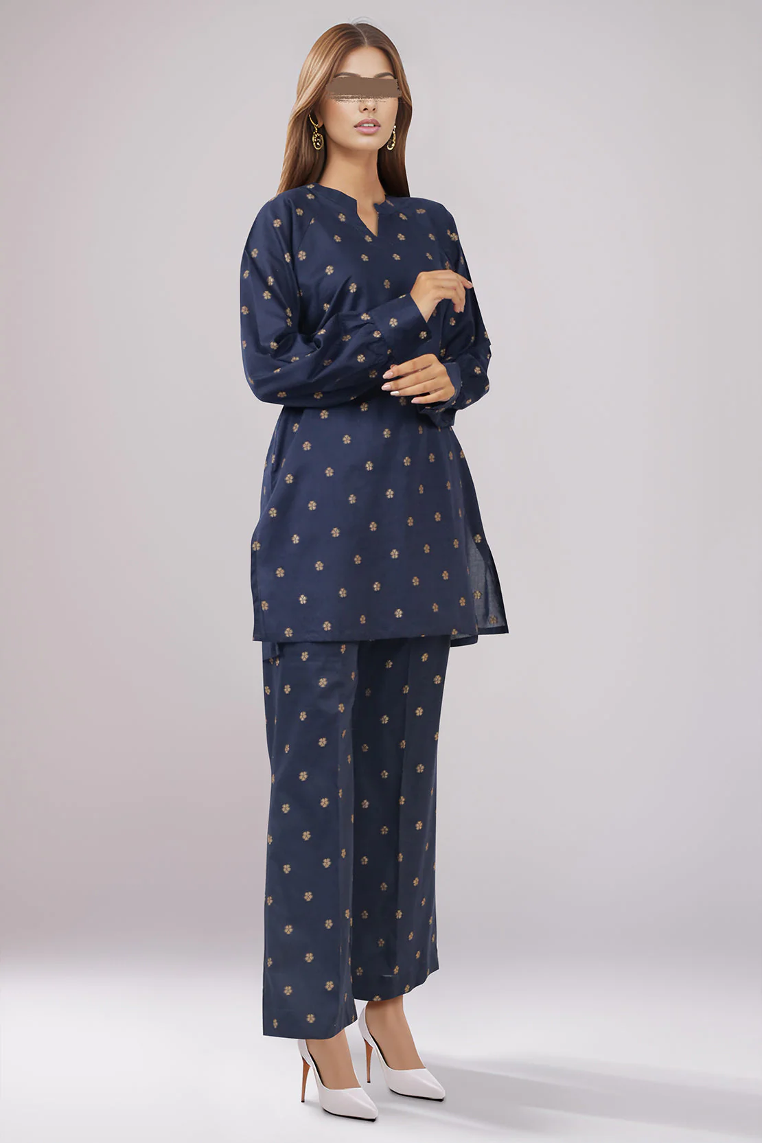 Cotton Jacquard Stitched 2 Piece (Shirt/Trouser) - Image 2