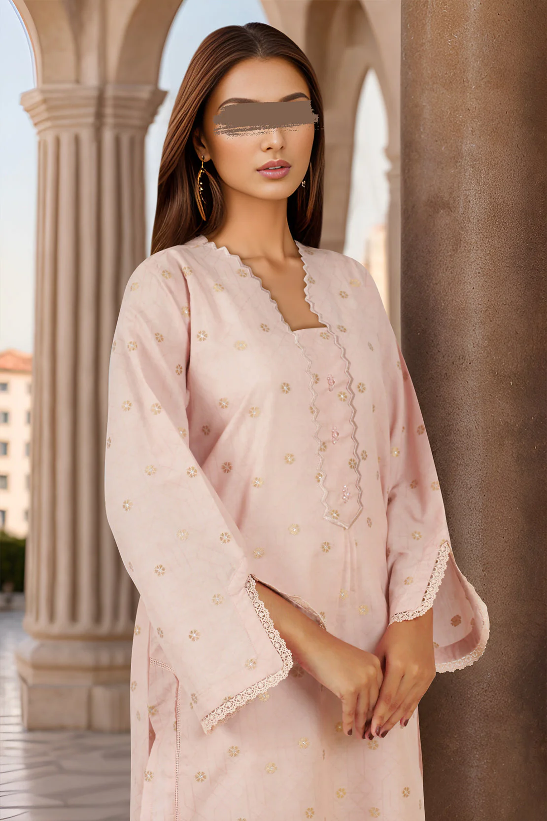 Cotton Jacquard Stitched 2 Piece (Shirt/Trouser) - Image 2