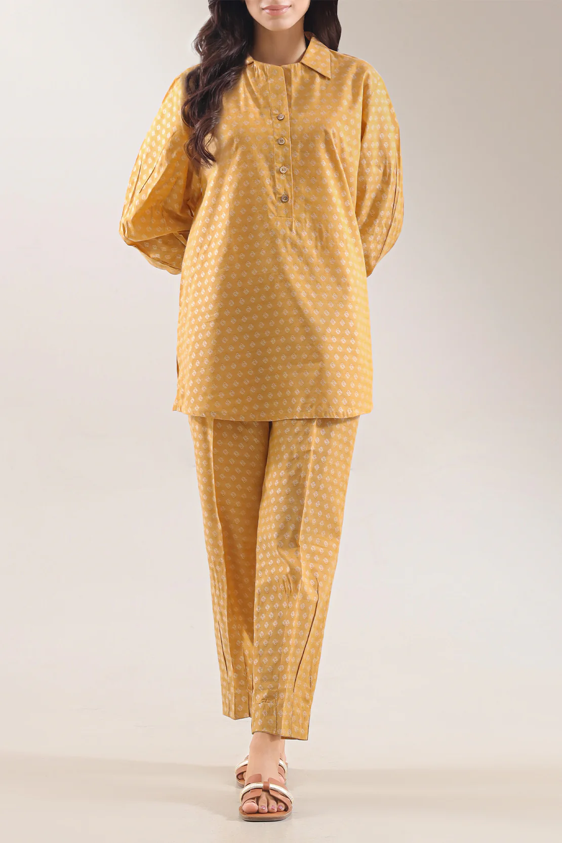 Cotton Jacquard Stitched 2 Piece (Shirt/Trouser)