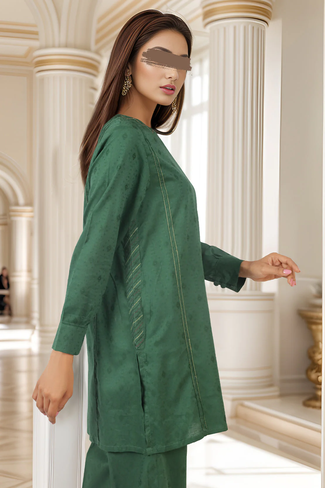 Cotton Jacquard Stitched 2 Piece (Shirt/Trouser) - Image 3
