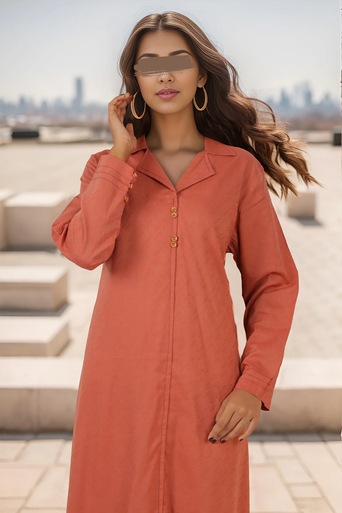 Cotton Jacquard Stitched 2 Piece (Shirt/Trouser) - Image 3