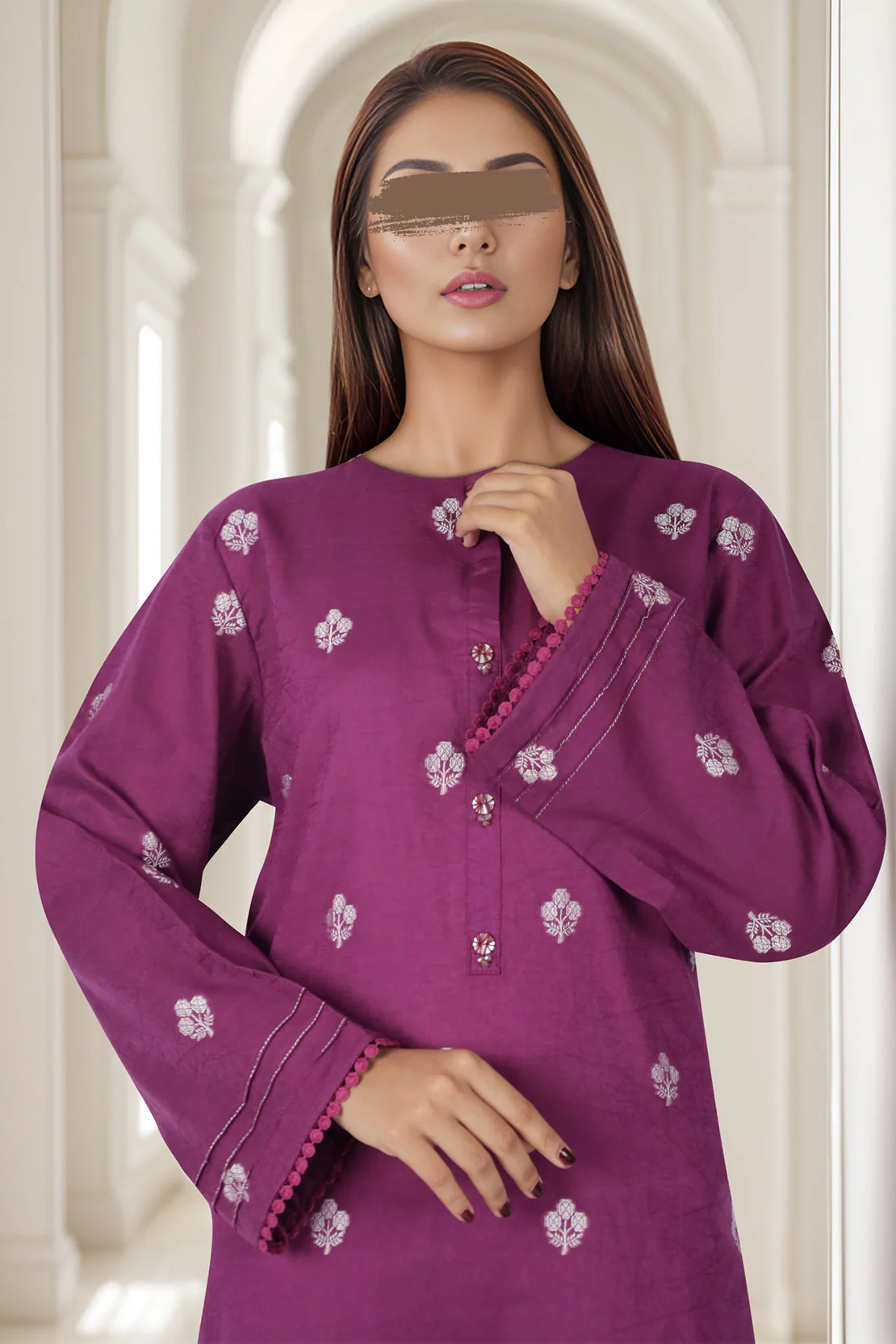 Cotton Jacquard Stitched 2 Piece (Shirt/Trouser) - Image 2