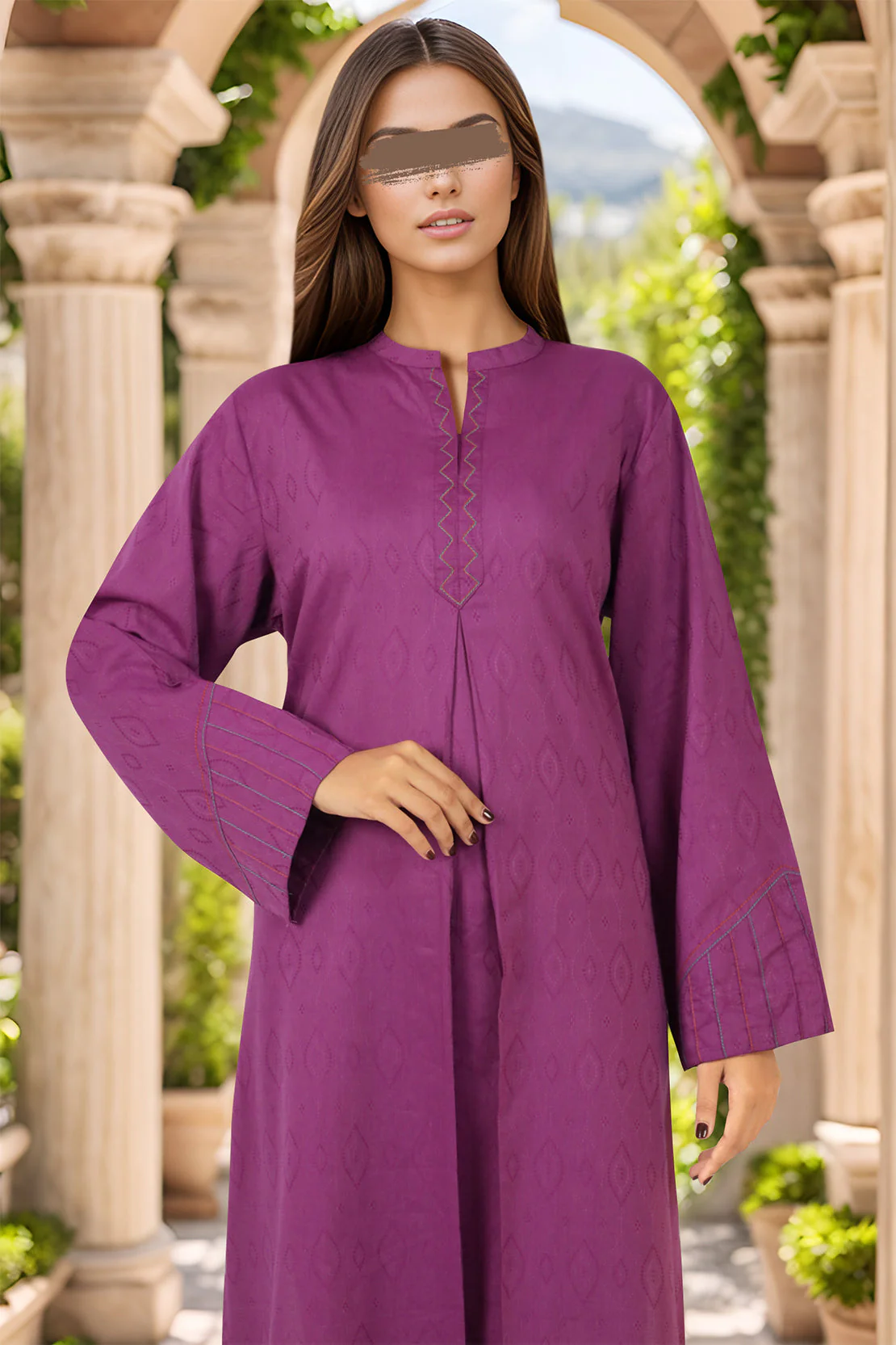 Cotton Jacquard Stitched 2 Piece (Shirt/Trouser) - Image 2
