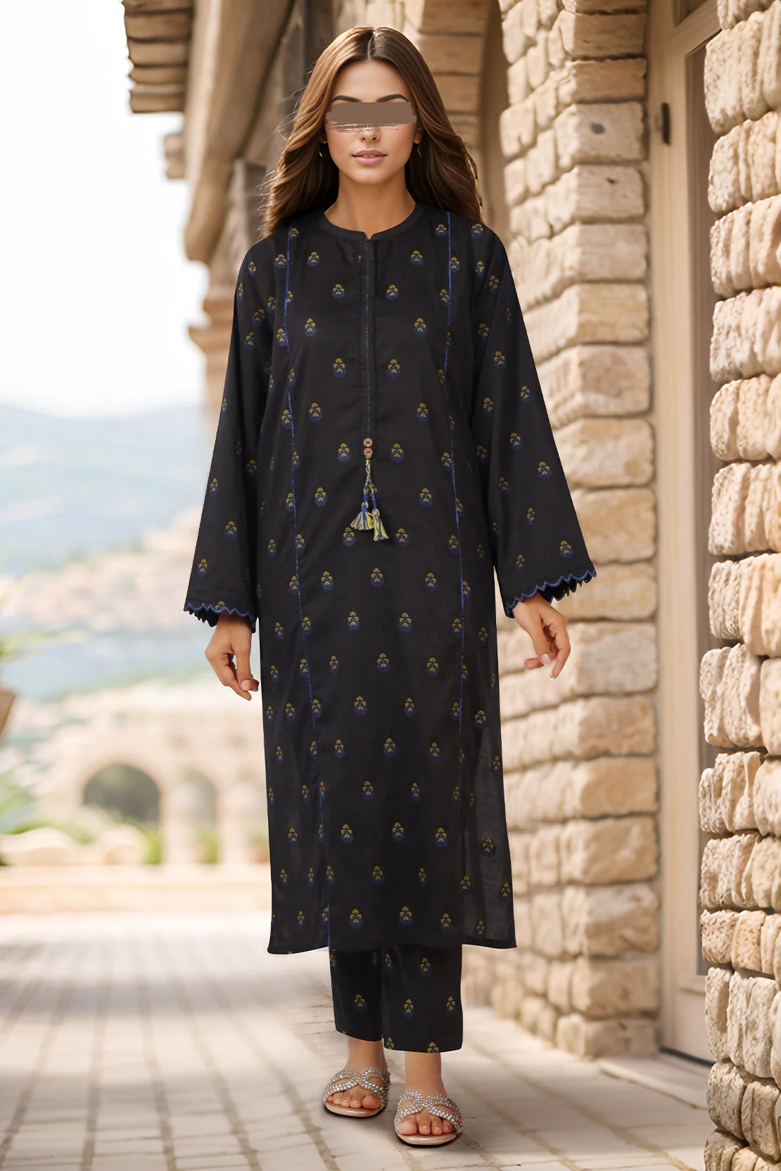 Cotton Jacquard Stitched 2 Piece (Shirt/Trouser) - Image 2