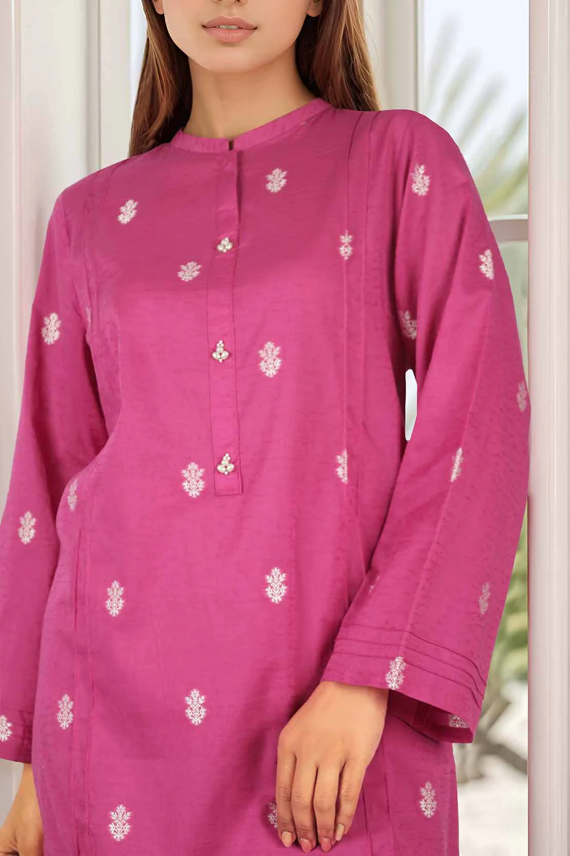 Cotton Jacquard Stitched 2 Piece (Shirt/Trouser) - Image 3