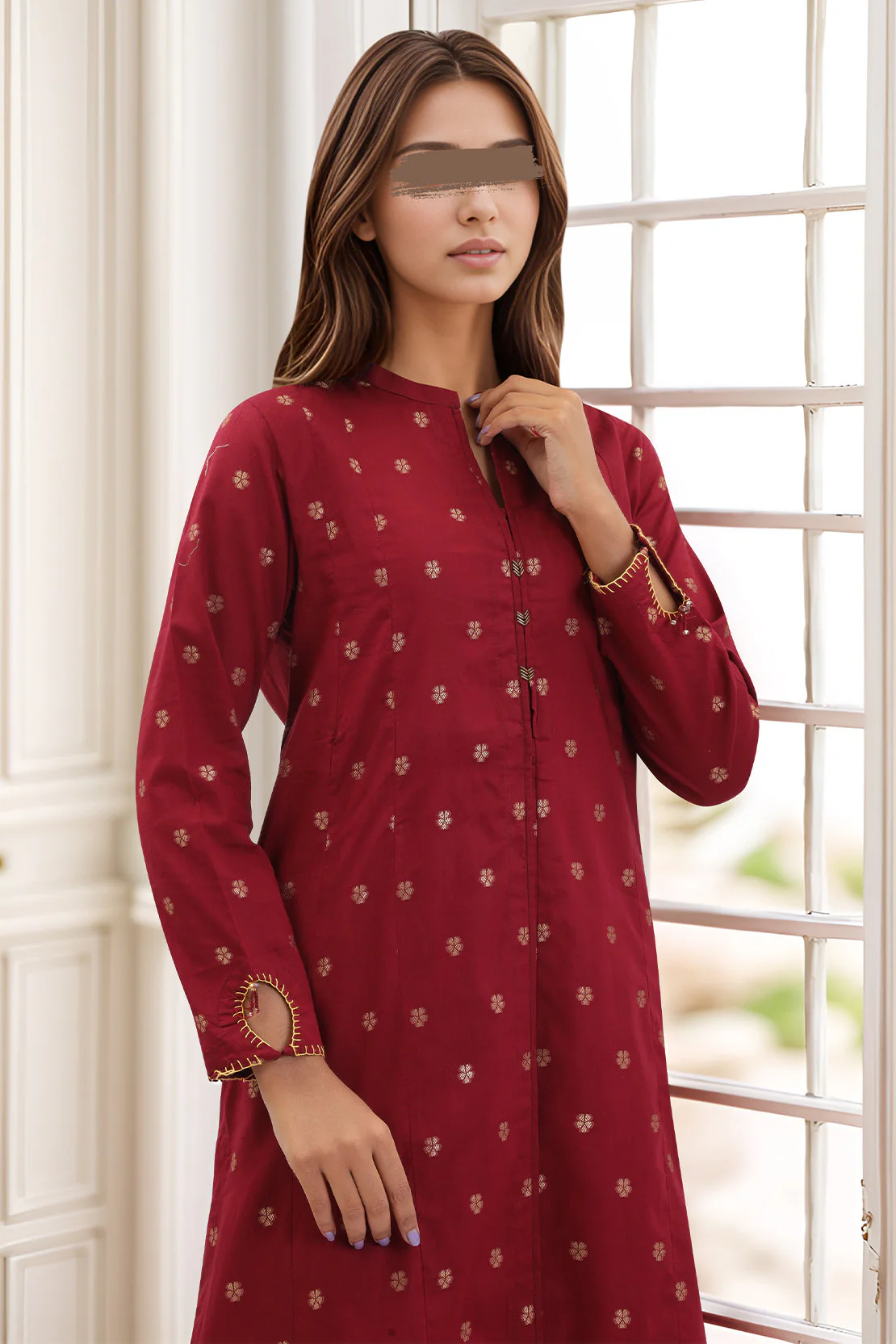 Cotton Jacquard Stitched 2 Piece (Shirt/Trouser) - Image 3