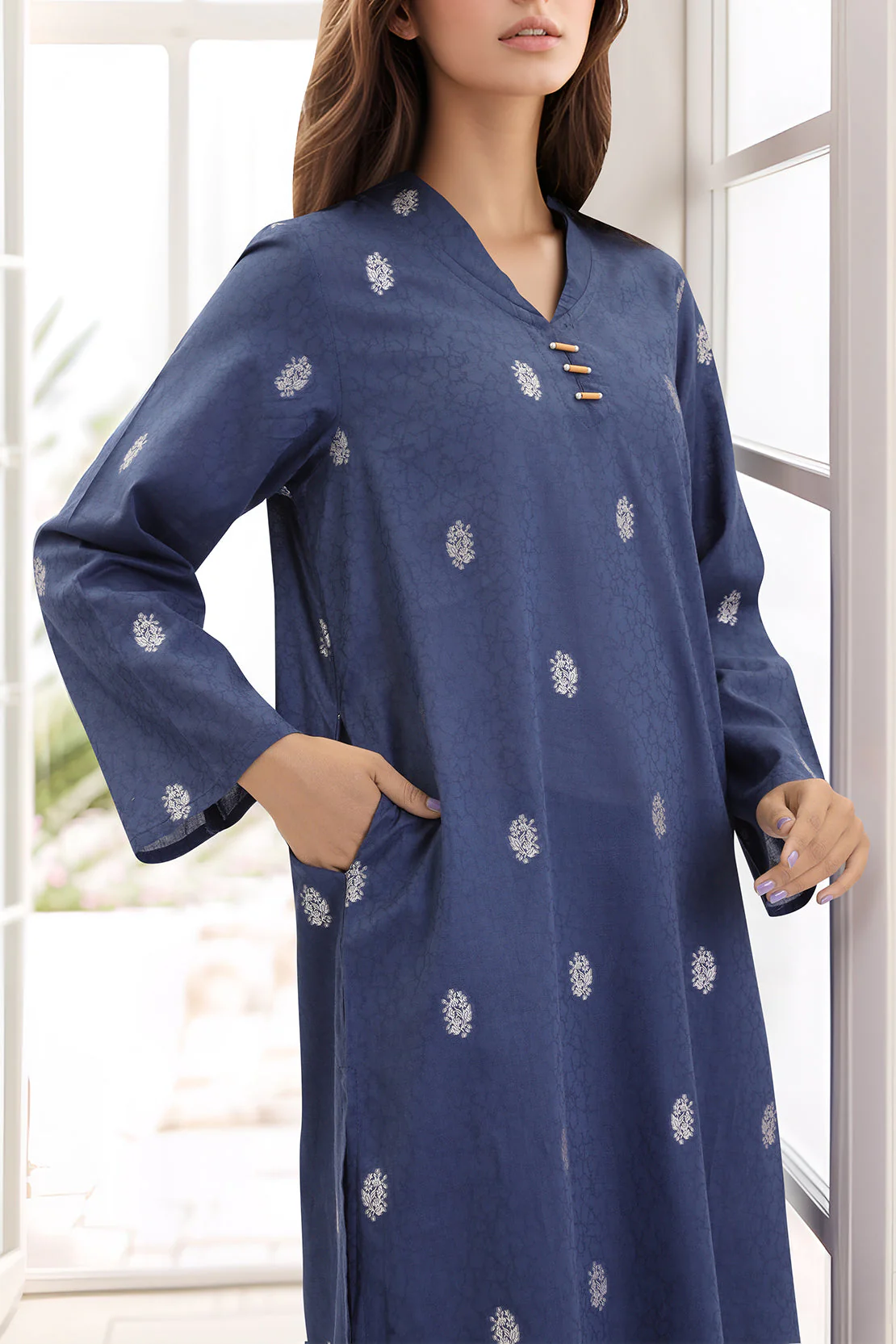 Cotton Jacquard Stitched 2 Piece (Shirt/Trouser) - Image 3