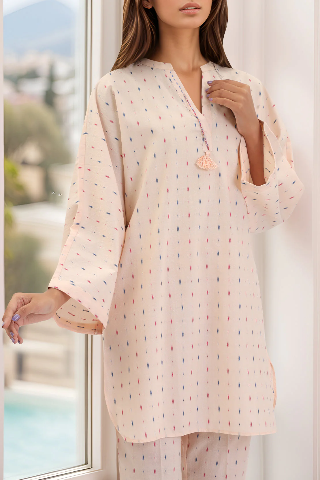 Cotton Jacquard Stitched 2 Piece (Shirt/Trouser) - Image 3
