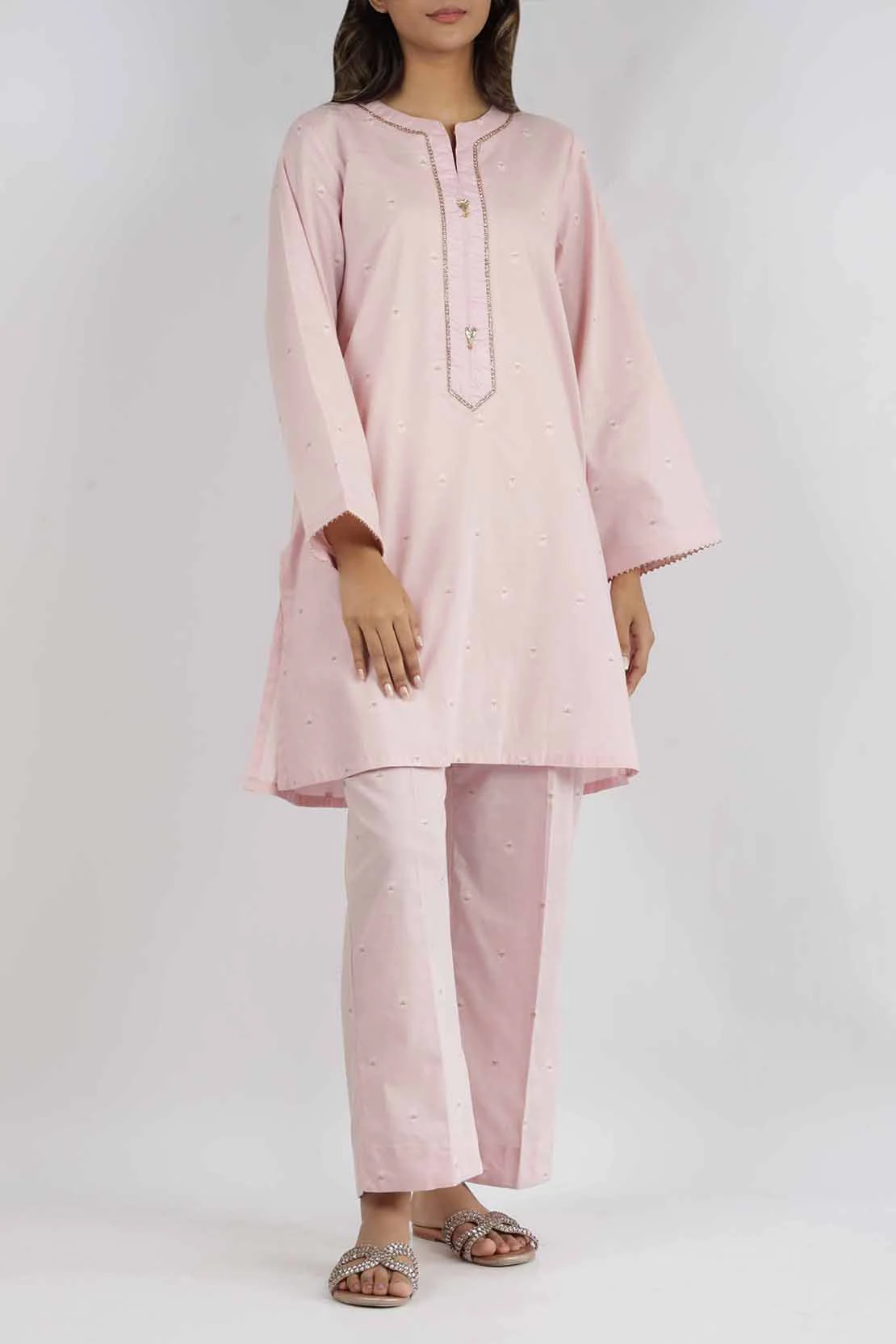 Cotton Jacquard Stitched 2 Piece (Shirt/Trouser) - Image 2