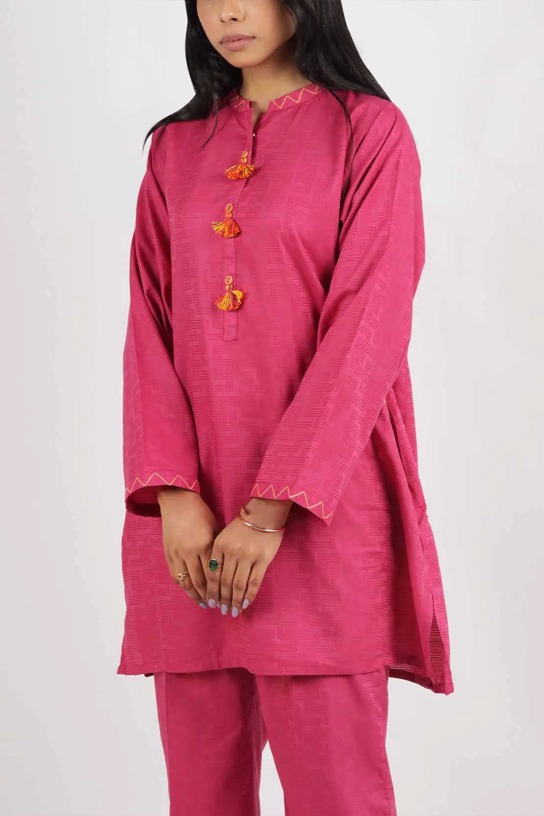 Cotton Jacquard Stitched 2 Piece (Shirt/Trouser) - Image 2